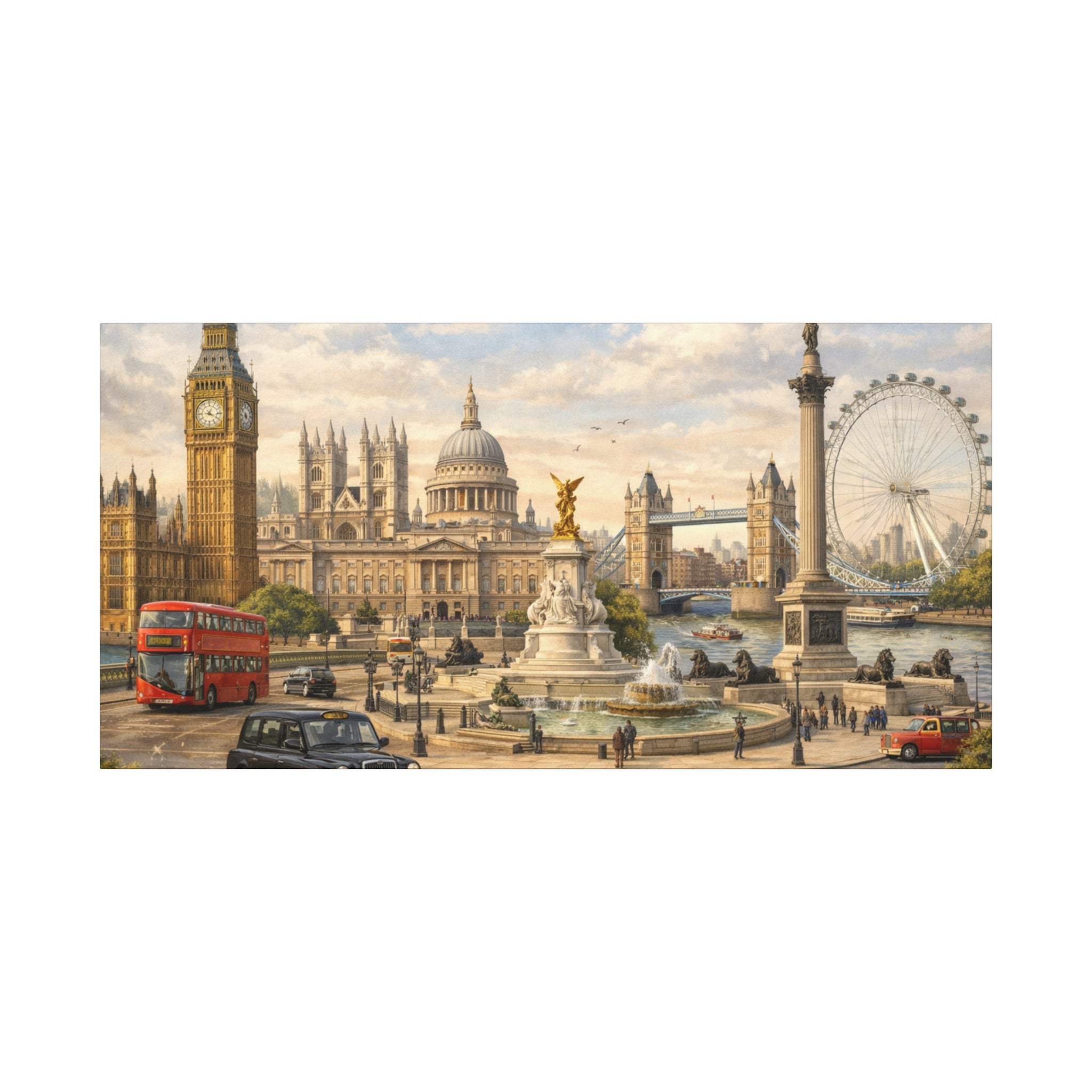 London Cityscape Matte Canvas Print Wall Art