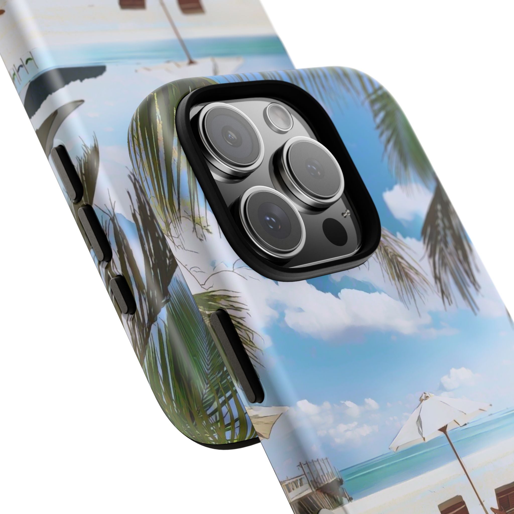 Beach Paradise Tropical Palm Beach Scene Tough Phone Case