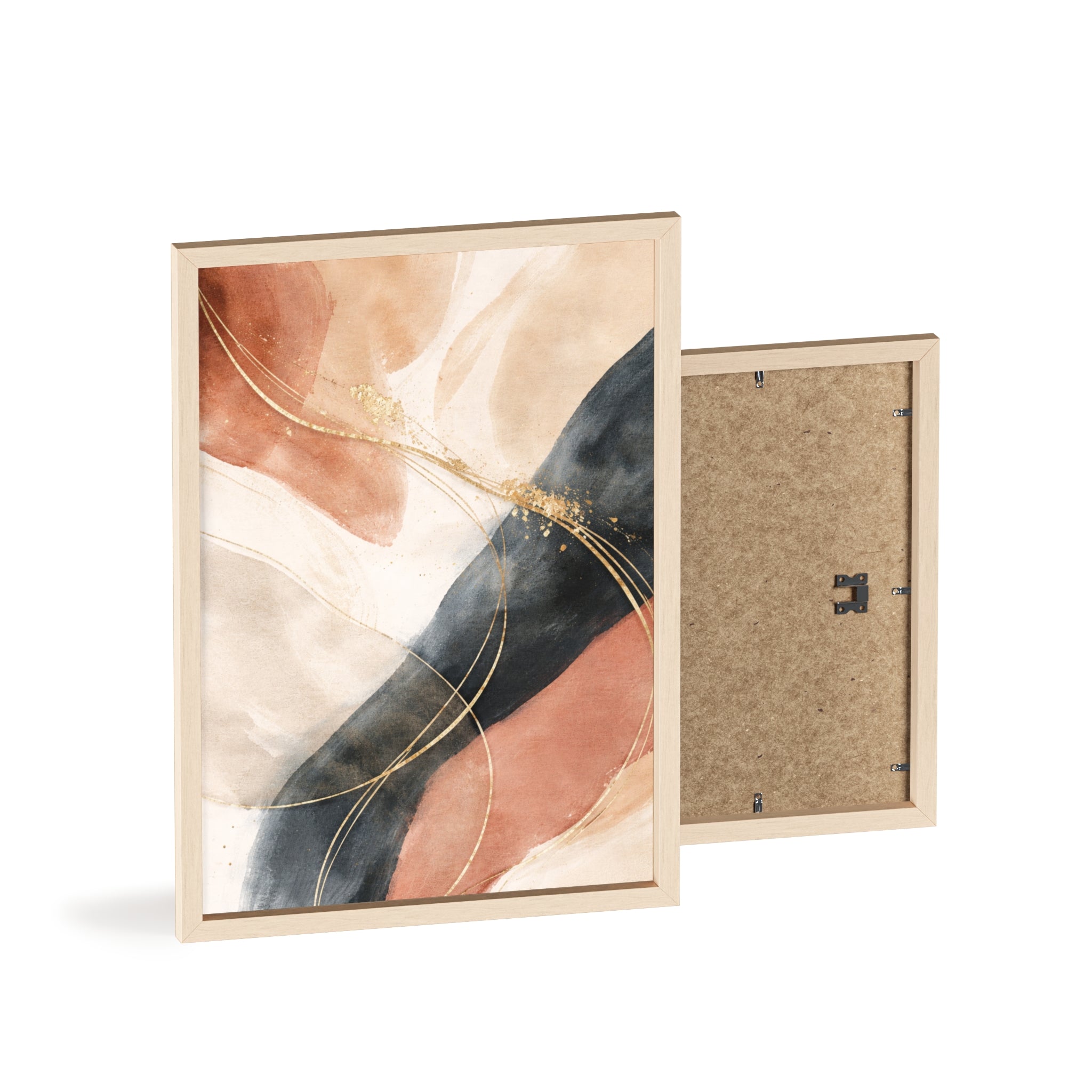 Abstract Gold Arc Framed Poster Modern Watercolor Wall Art