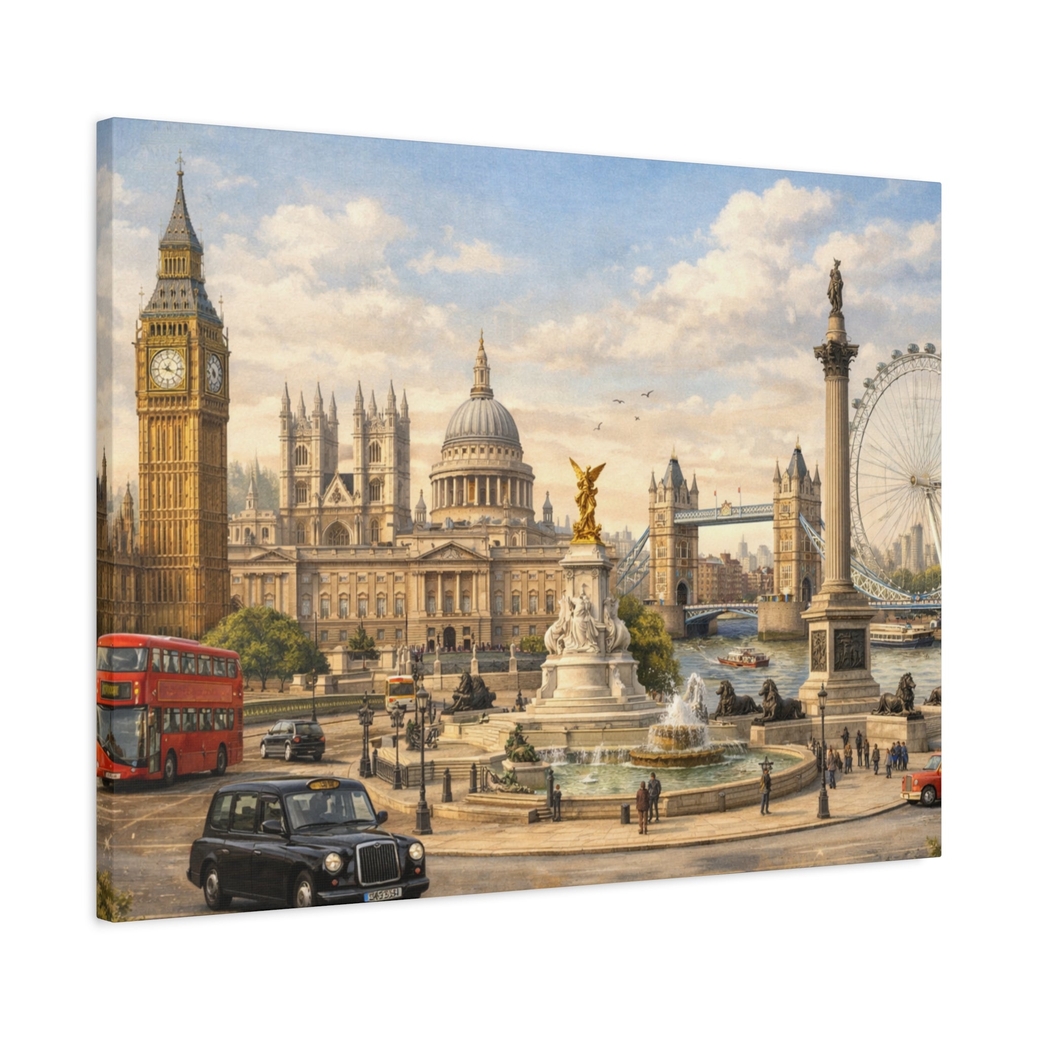 London Cityscape Matte Canvas Print Wall Art