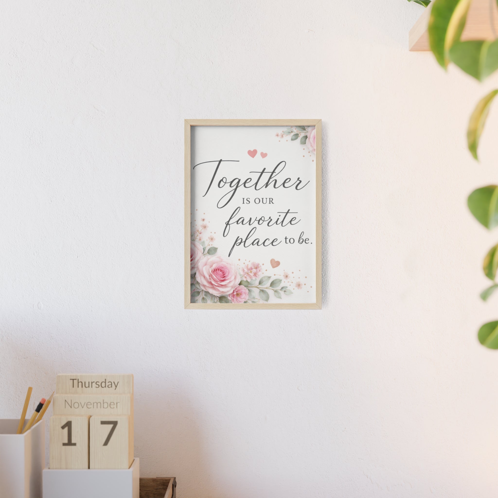 Together Is Our Favorite Place To Be Framed Floral Wall Art