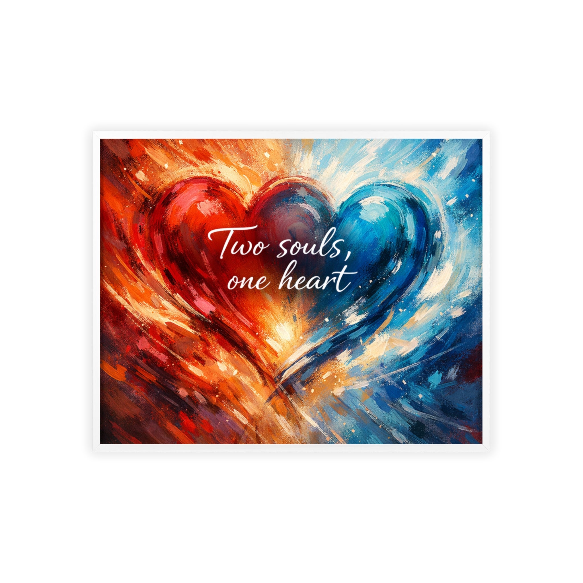 Two Souls One Heart Intertwined Heart Framed Painting