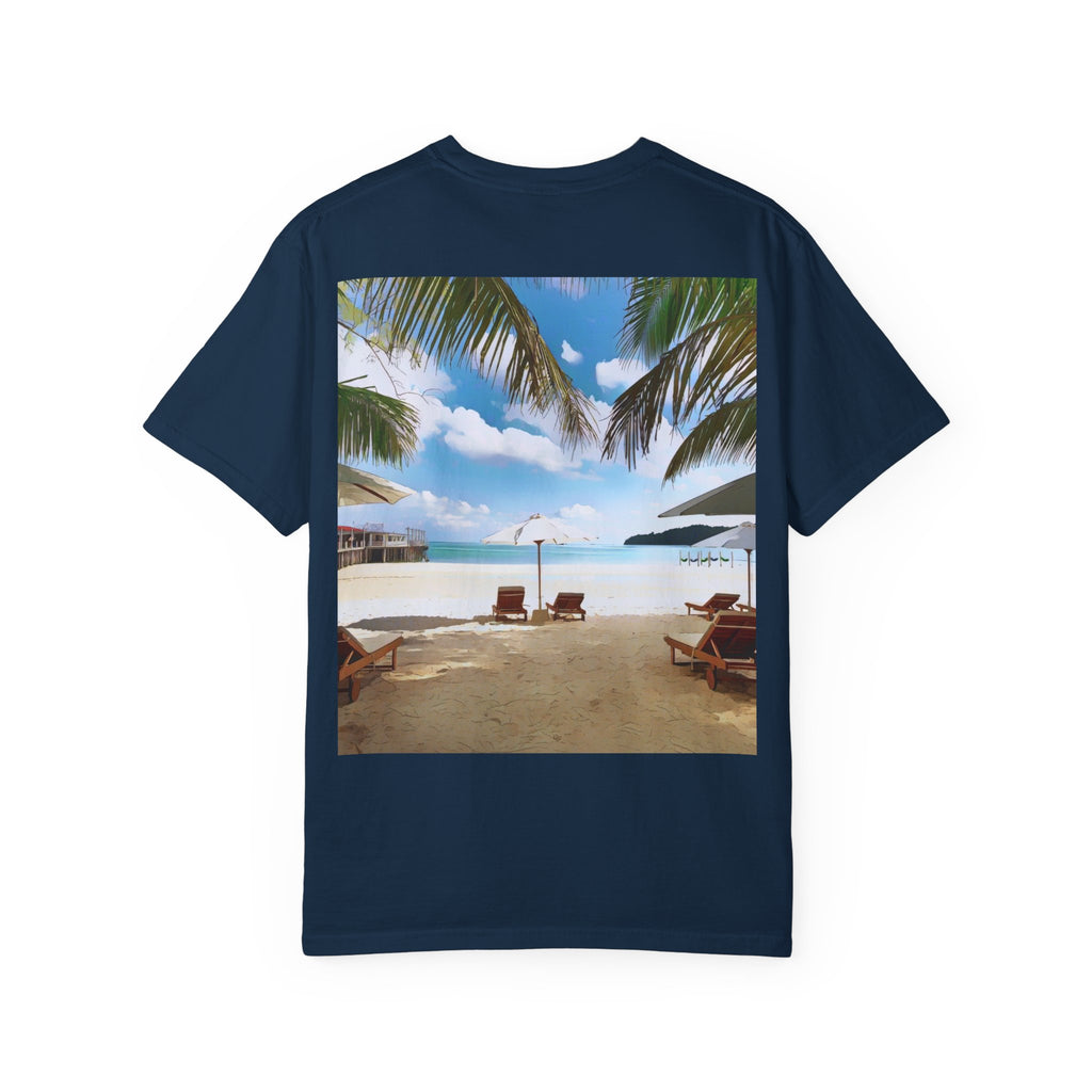 Don't Worry Be Happy Tropical Beach Graphic T-Shirt