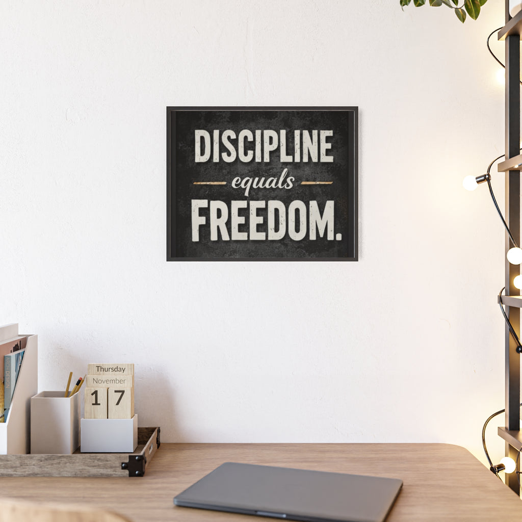 Discipline Equals Freedom Framed Poster