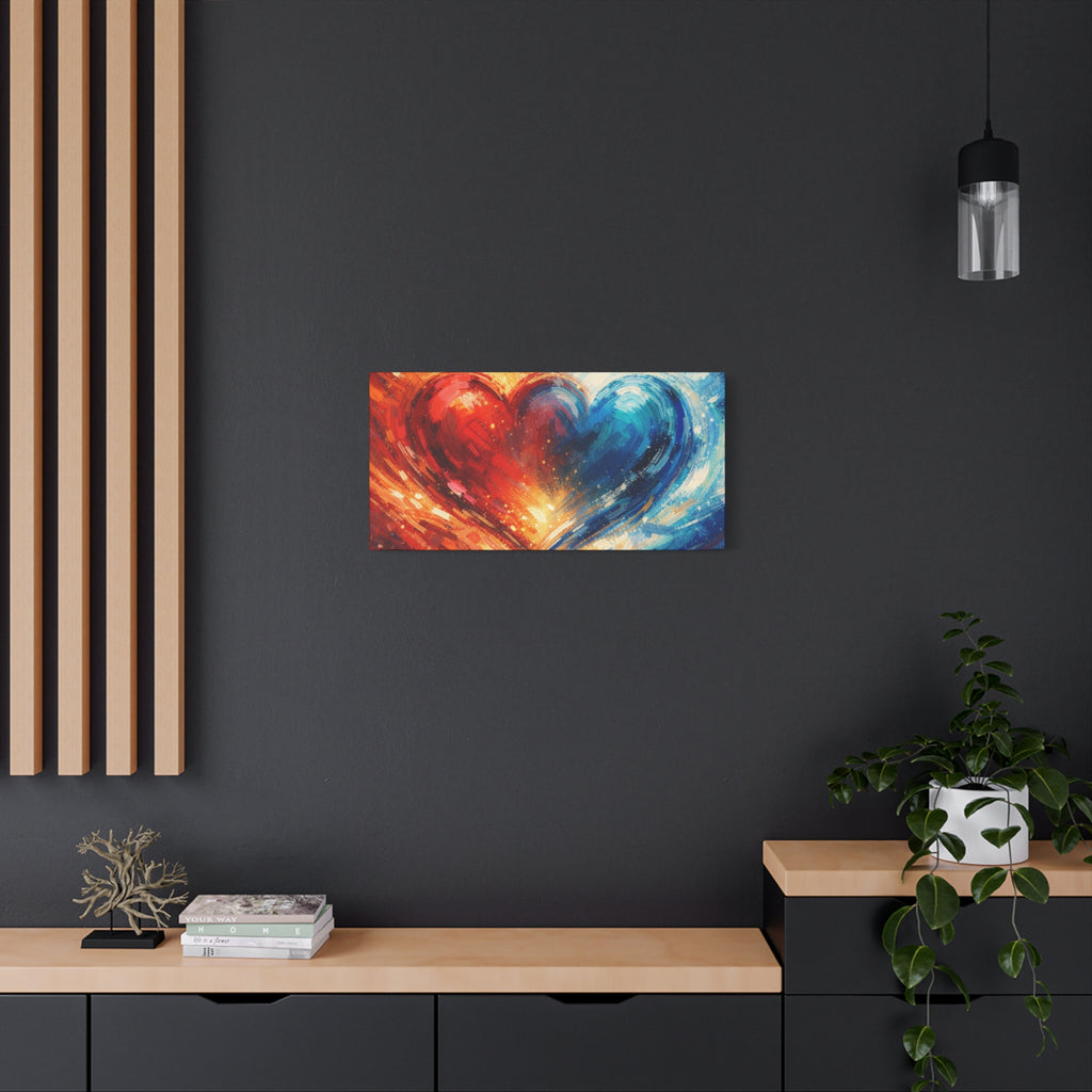 Two Souls One Heart Abstract Heart Canvas