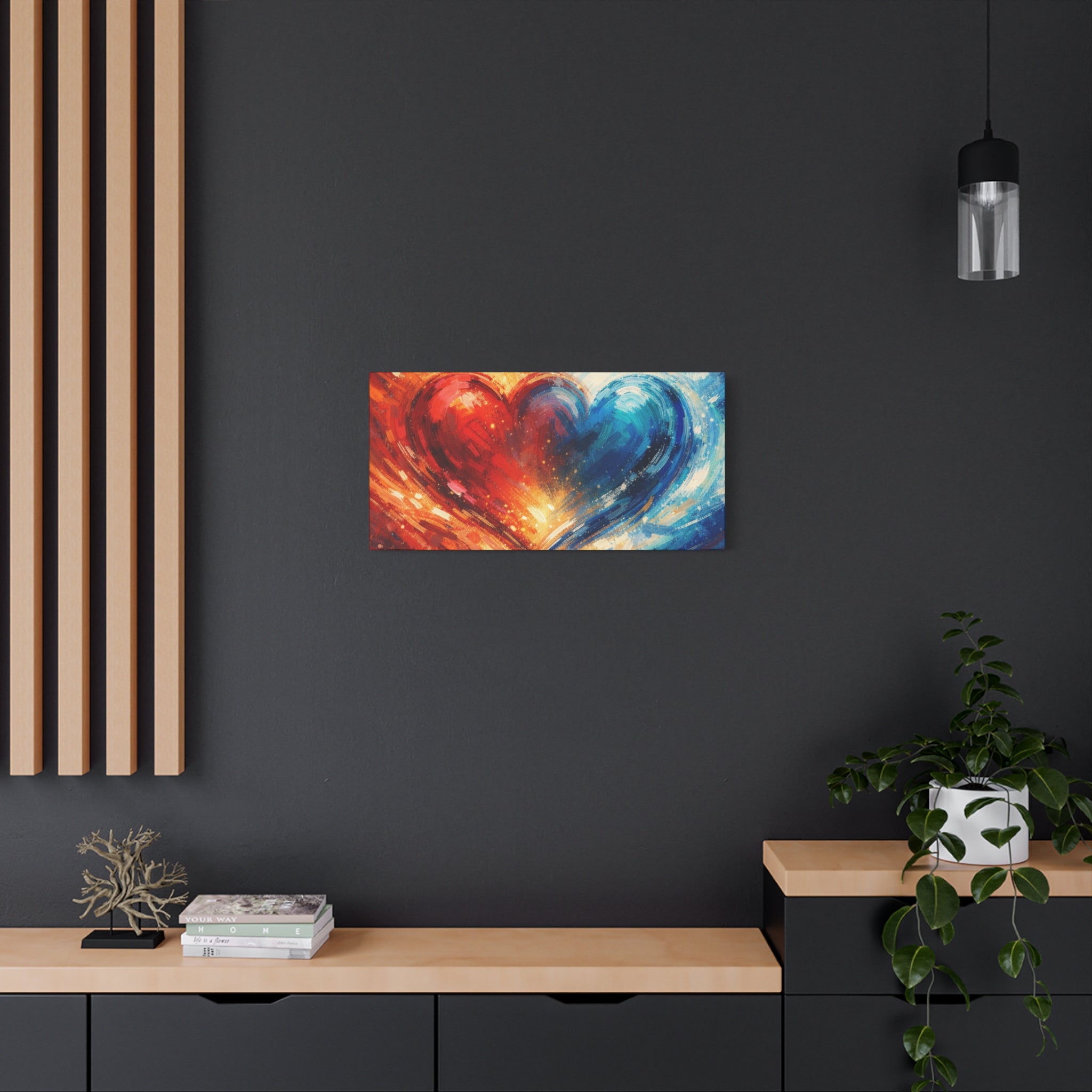 Two Souls One Heart Abstract Heart Canvas
