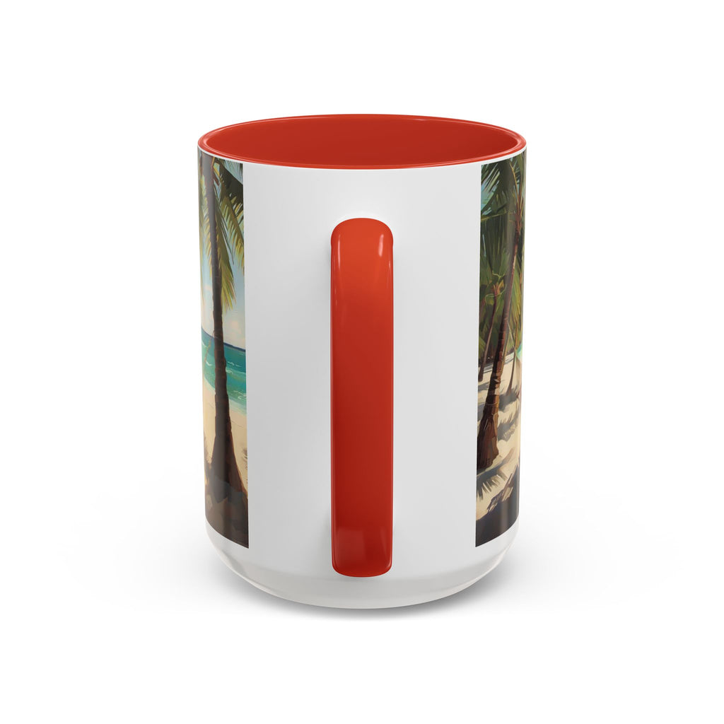 Tropical Beach Palm Trees & Hammock Coffee Mug