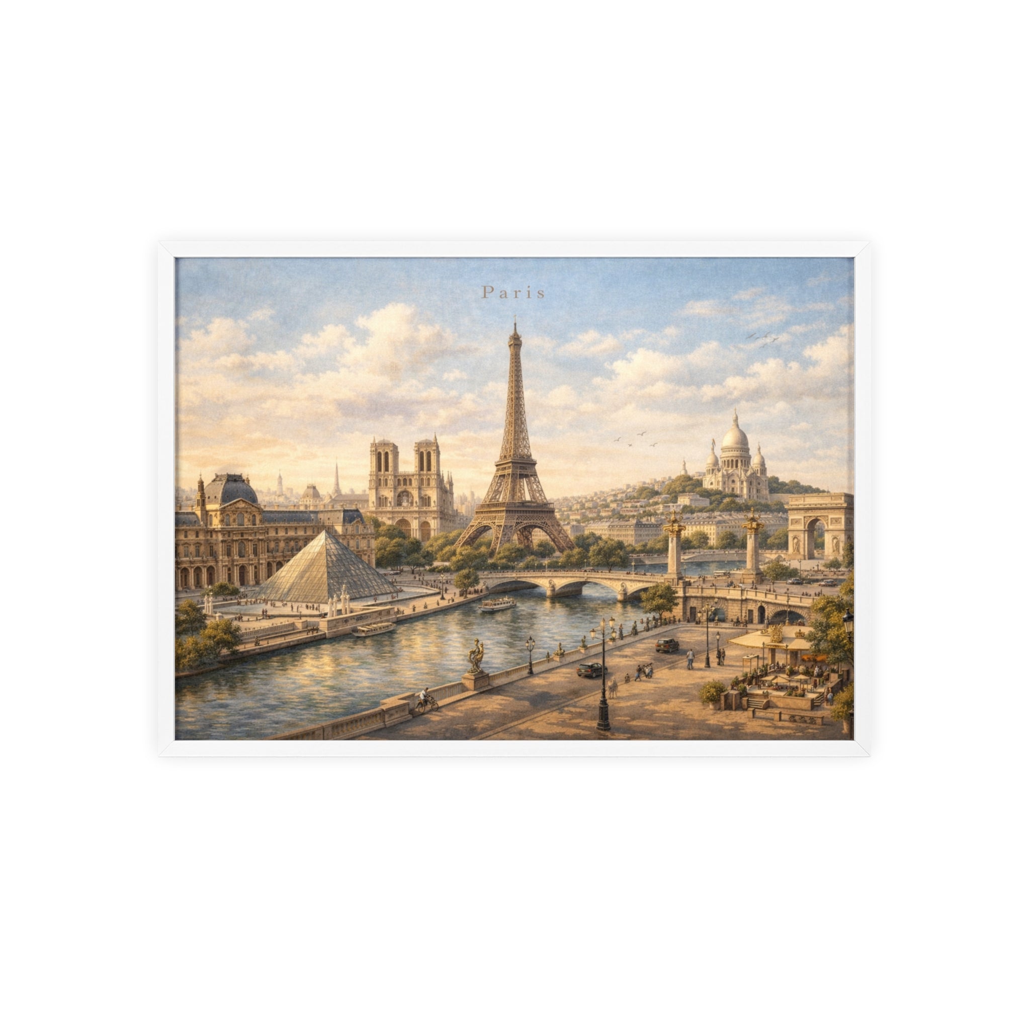 Paris Eiffel Tower Wood Framed Poster