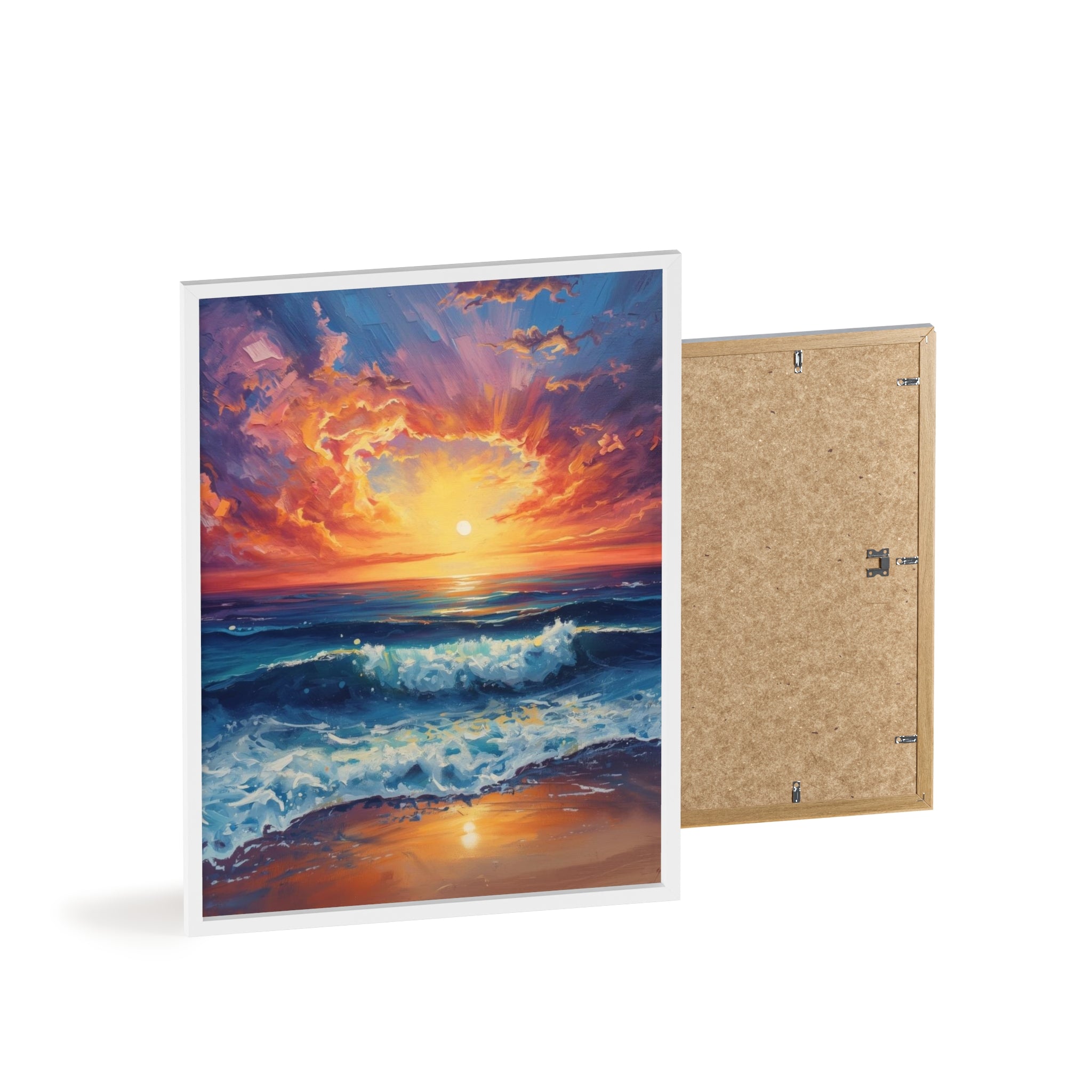 Sunset Ocean Vibrant Seascape Framed Poster