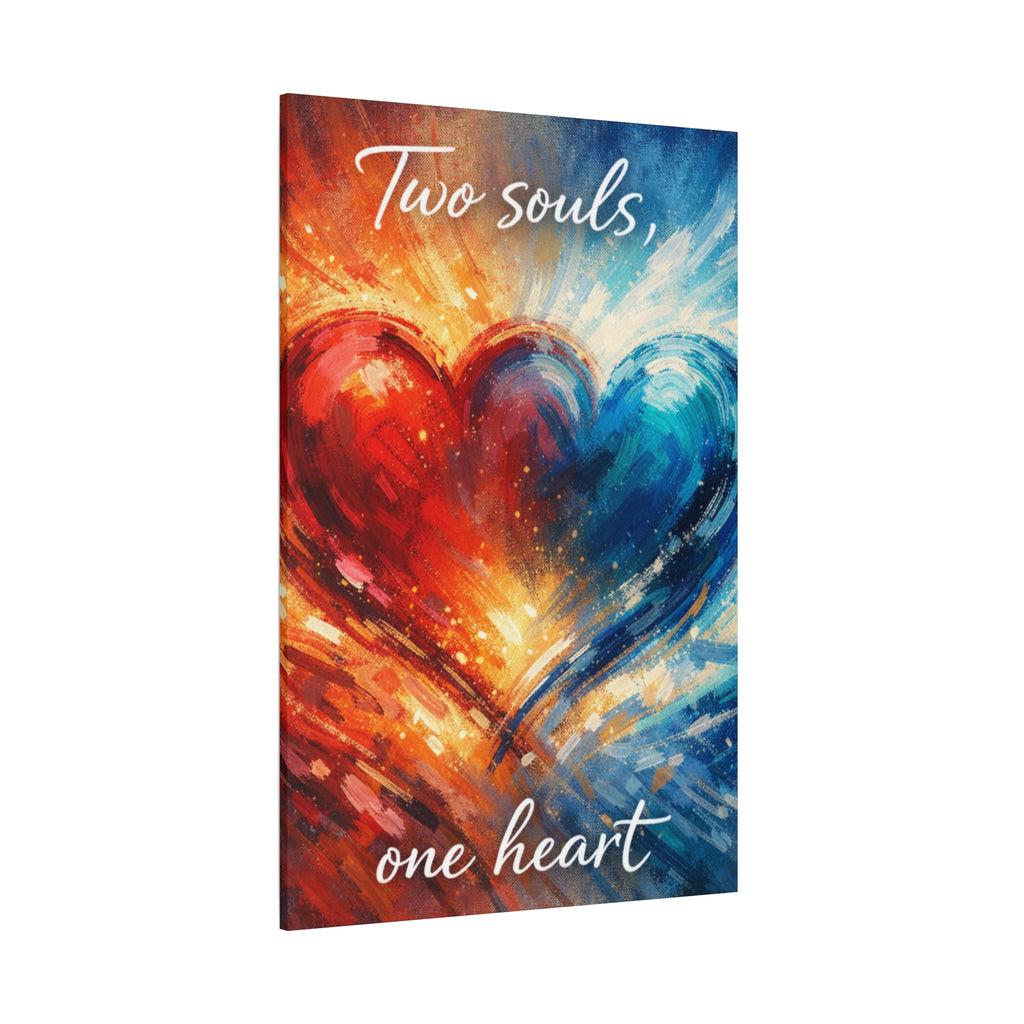 Two Souls One Heart Abstract Heart Canvas