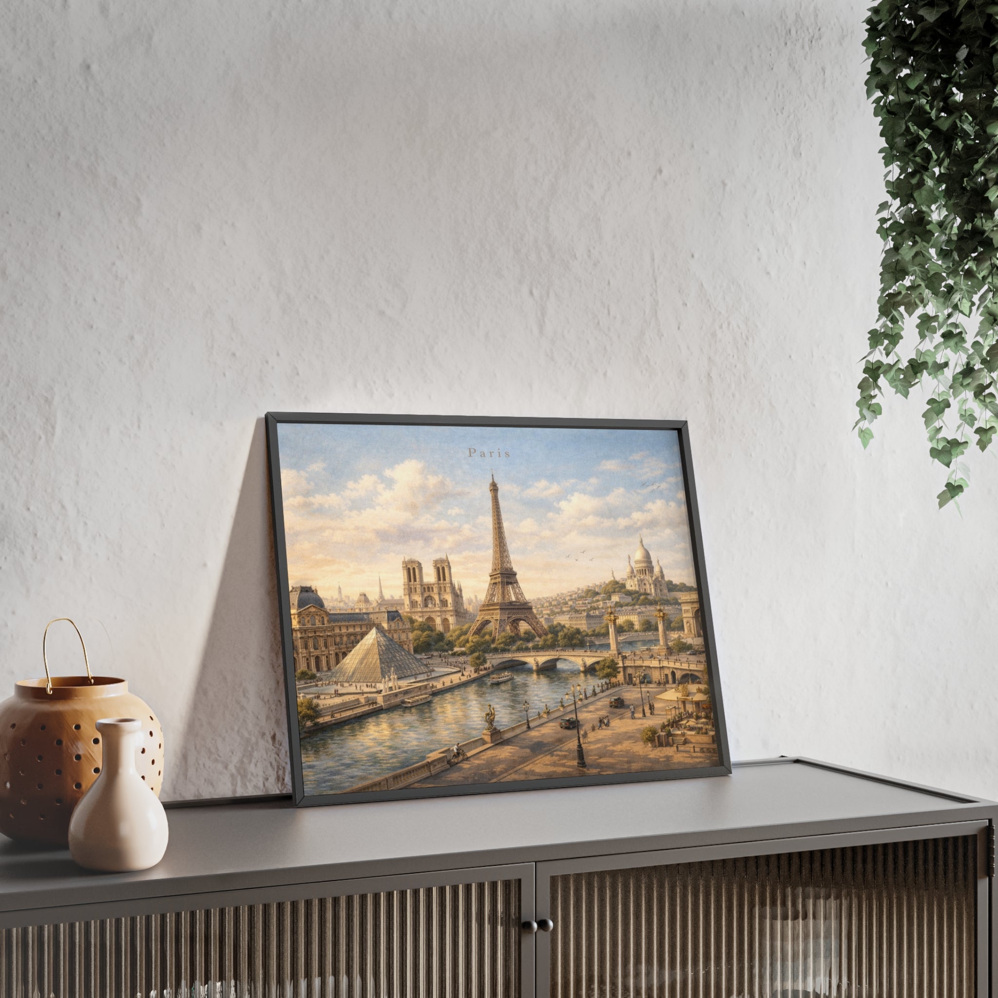 Paris Eiffel Tower Wood Framed Poster