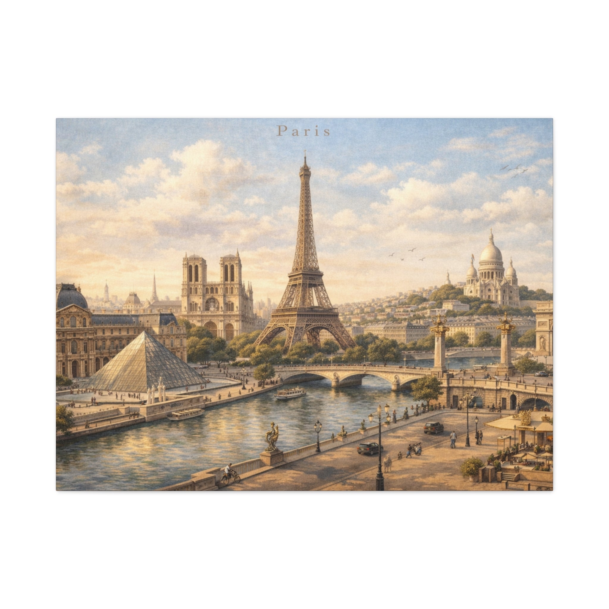 Paris Skyline Matte Canvas Wall Art