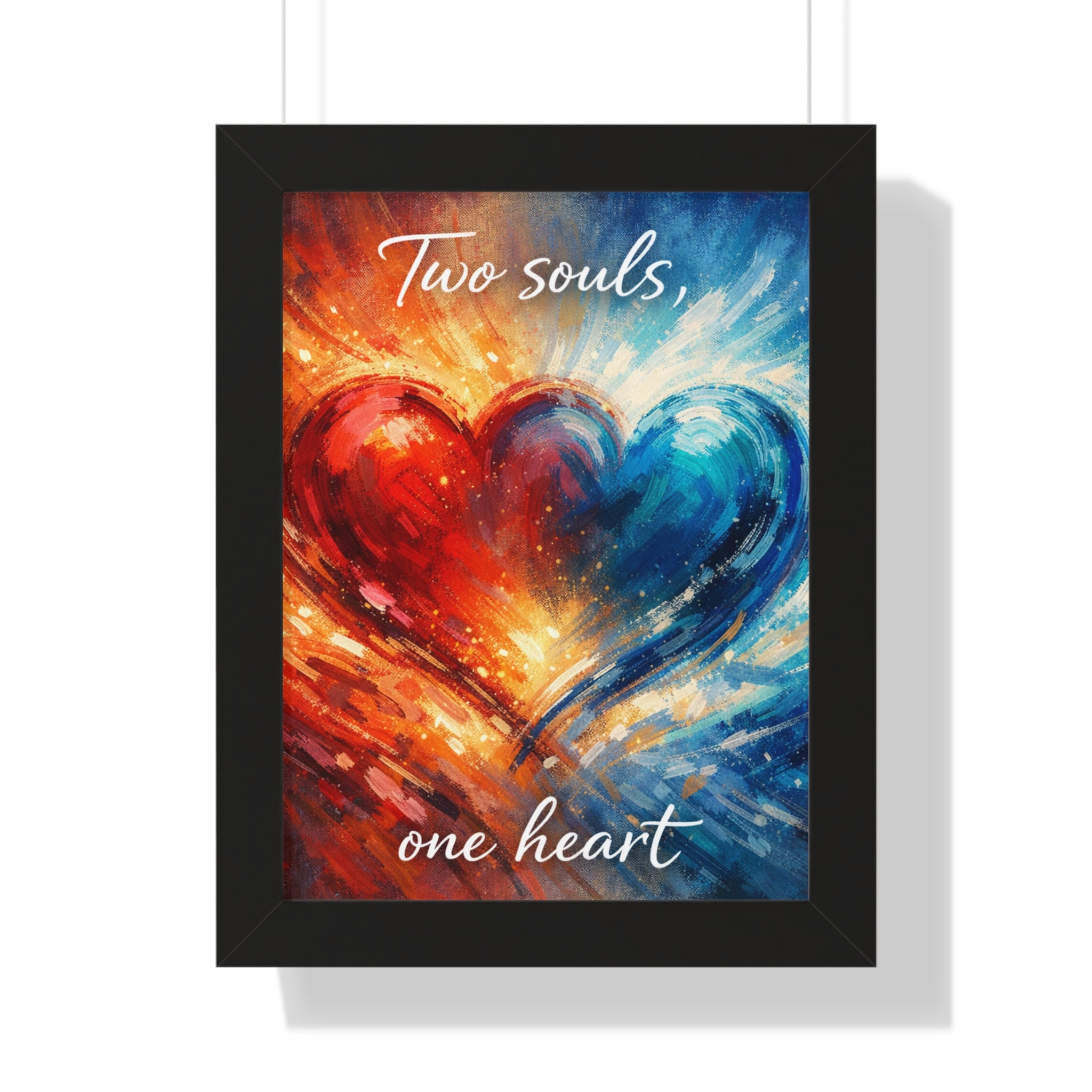 Two Souls One Heart Romantic Framed Poster
