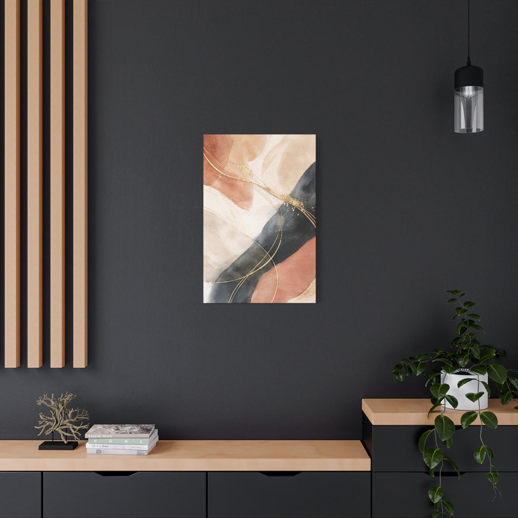 Abstract Blush & Gold Matte Canvas Print