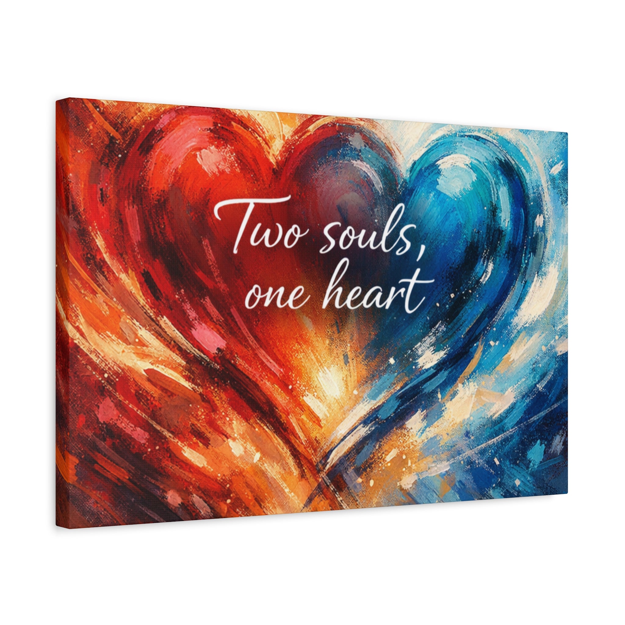 Two Souls One Heart Intertwined Heart Matte Canvas