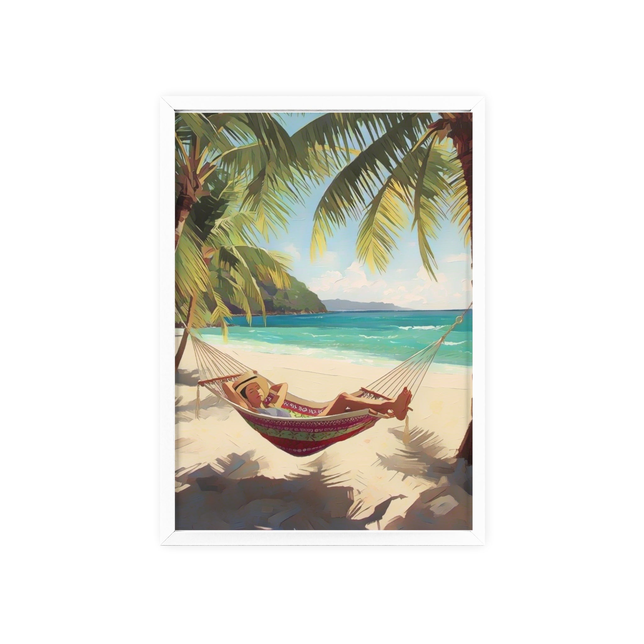Tropical Beach Hammock Framed Poster