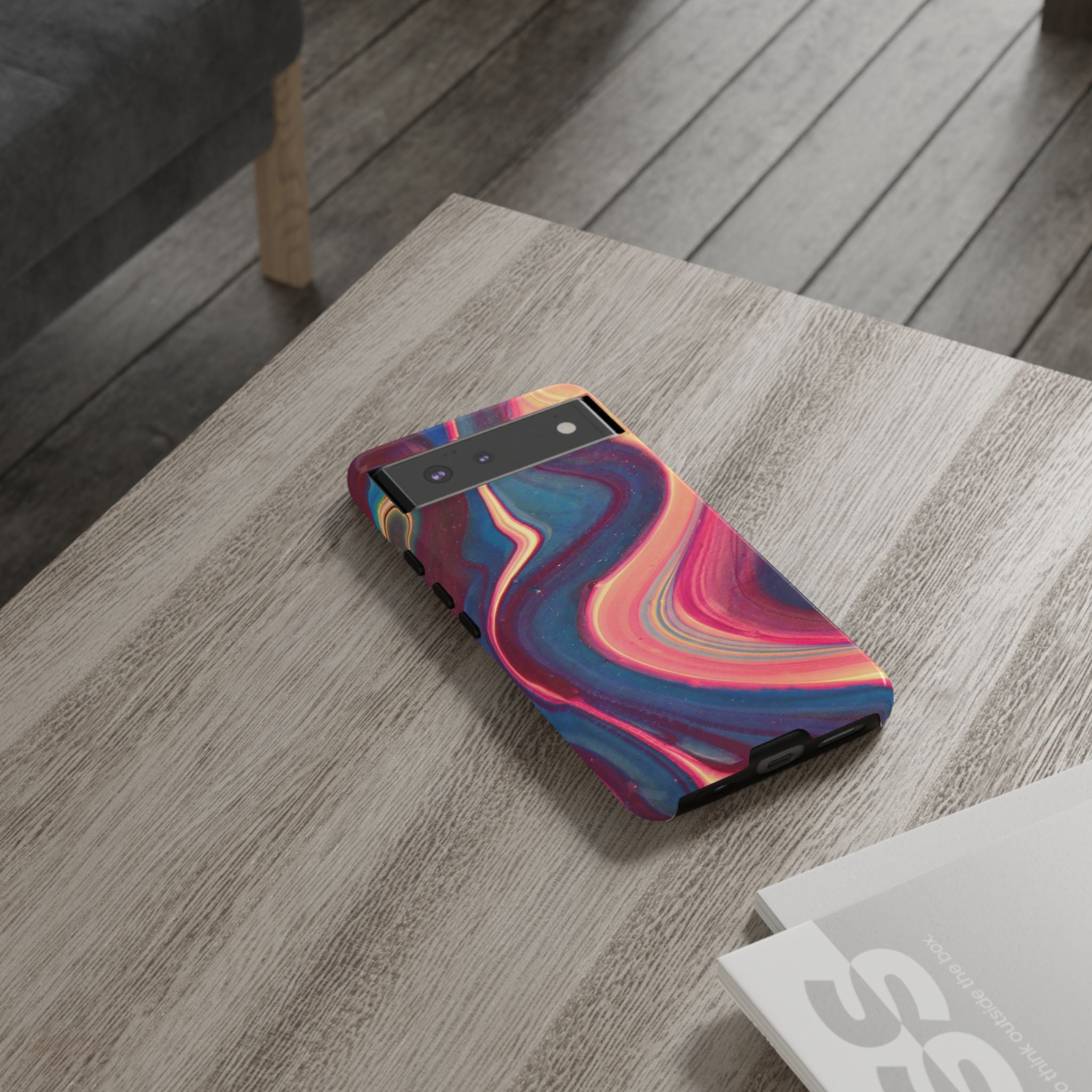 Colorful Wavy Marble Swirl Protective Phone Case