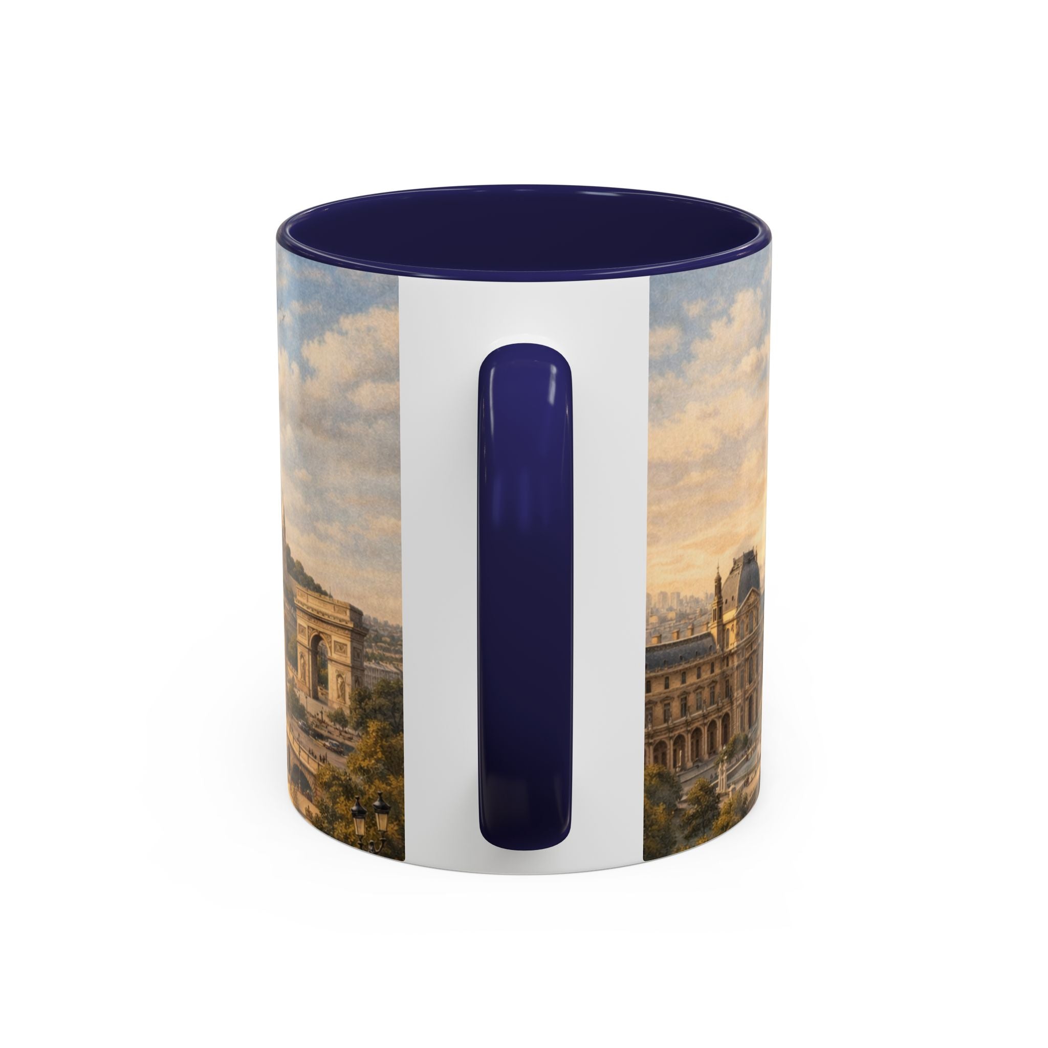 Paris Vintage Skyline Coffee Mug Eiffel Tower and Sacré‑Cœur