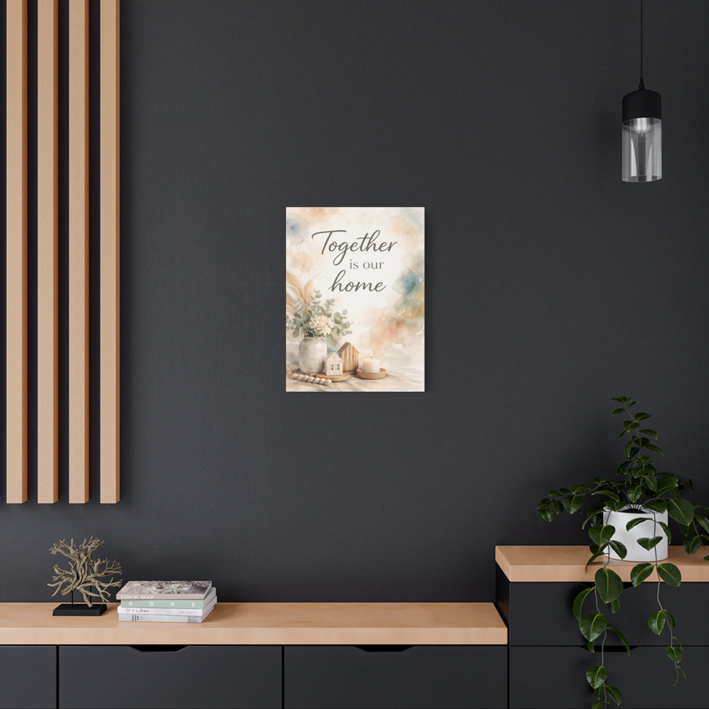 Together Is Our Home Floral Inspirational Decor Canvas Wall Art