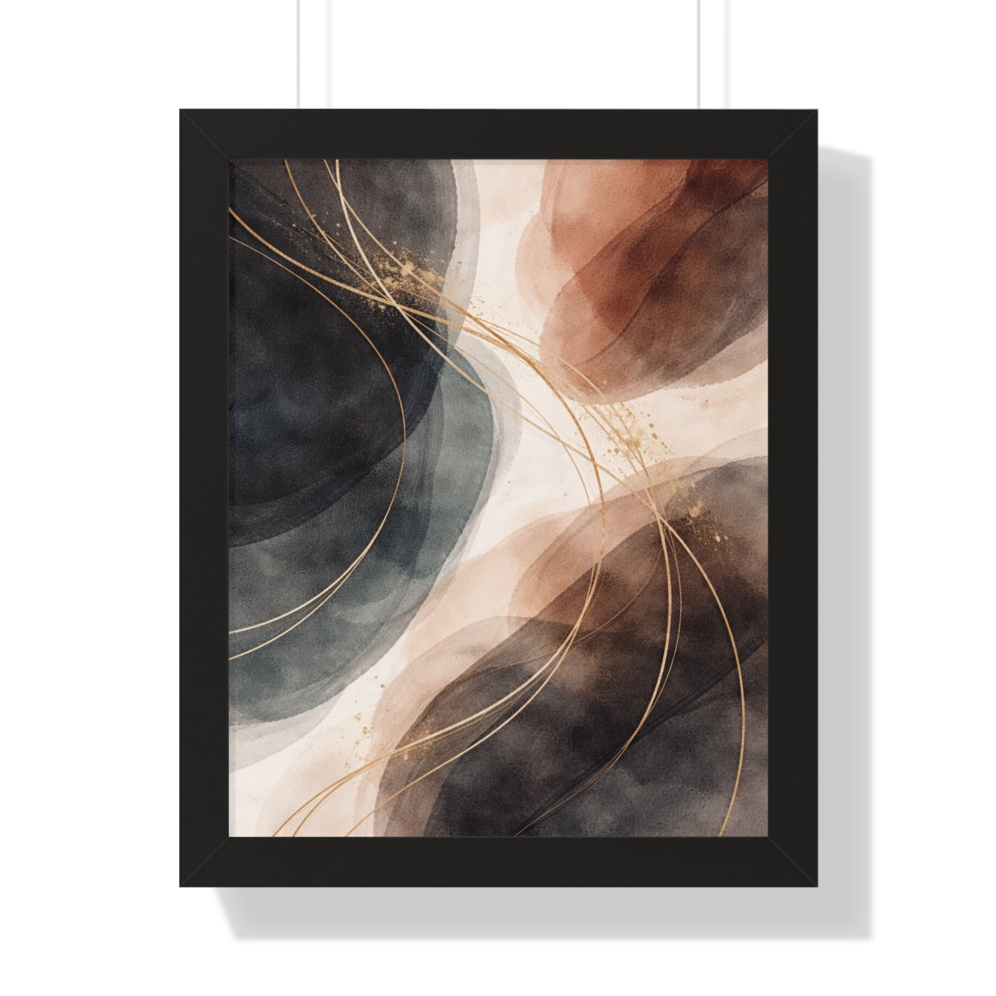Abstract Earth Tones Framed Poster Modern Organic Wall Art Print