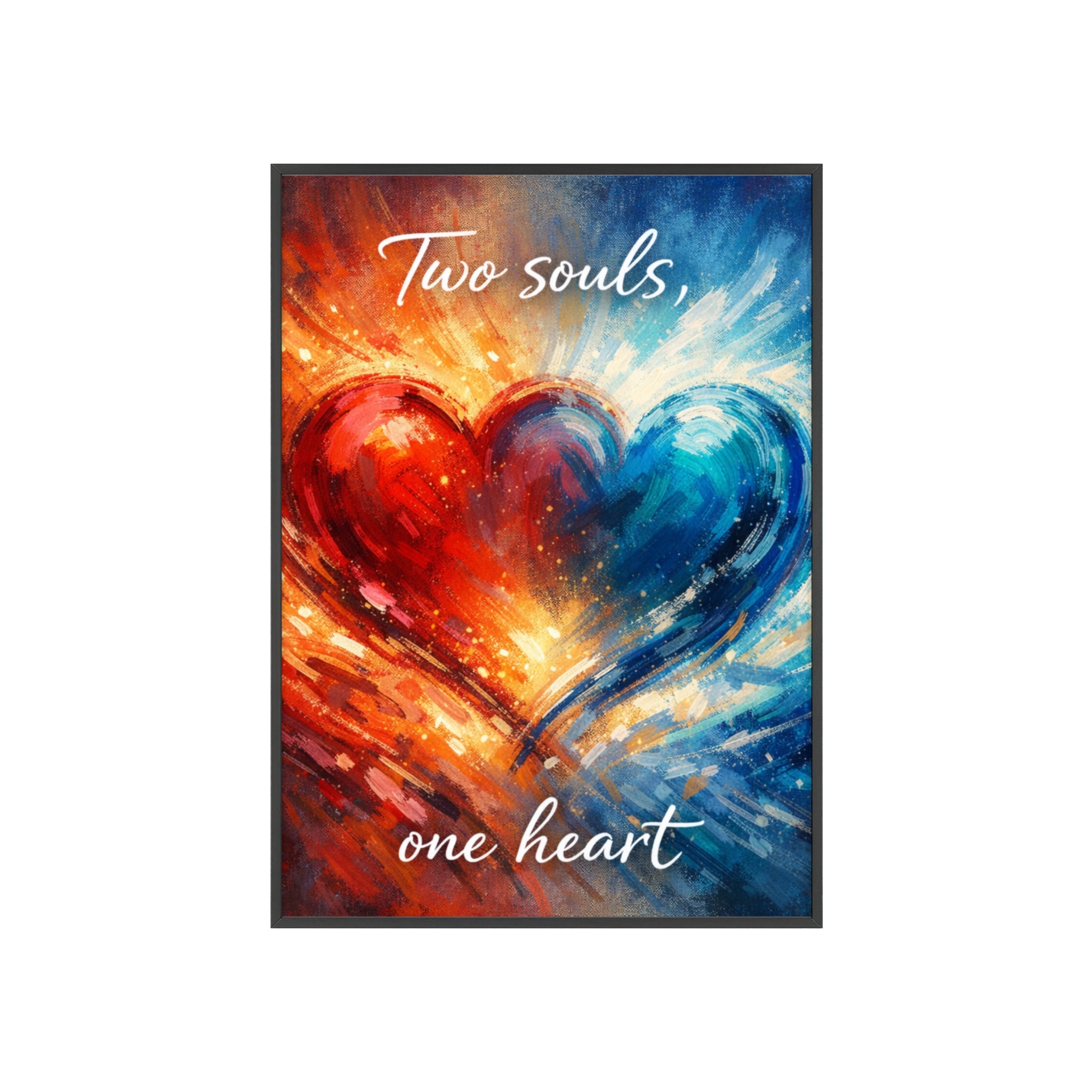 Two Souls One Heart Framed Poster — Romantic Heart Wall Art