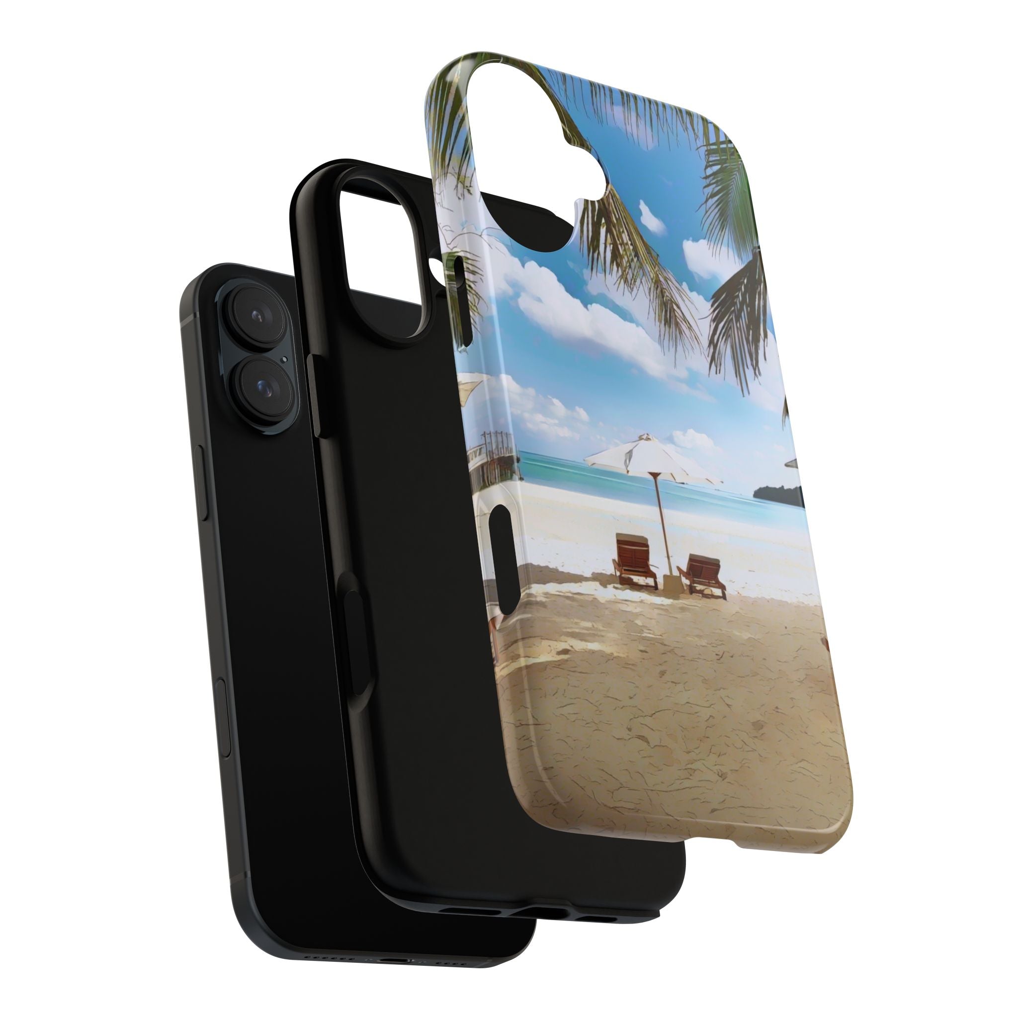 Beach Paradise Tropical Palm Beach Scene Tough Phone Case