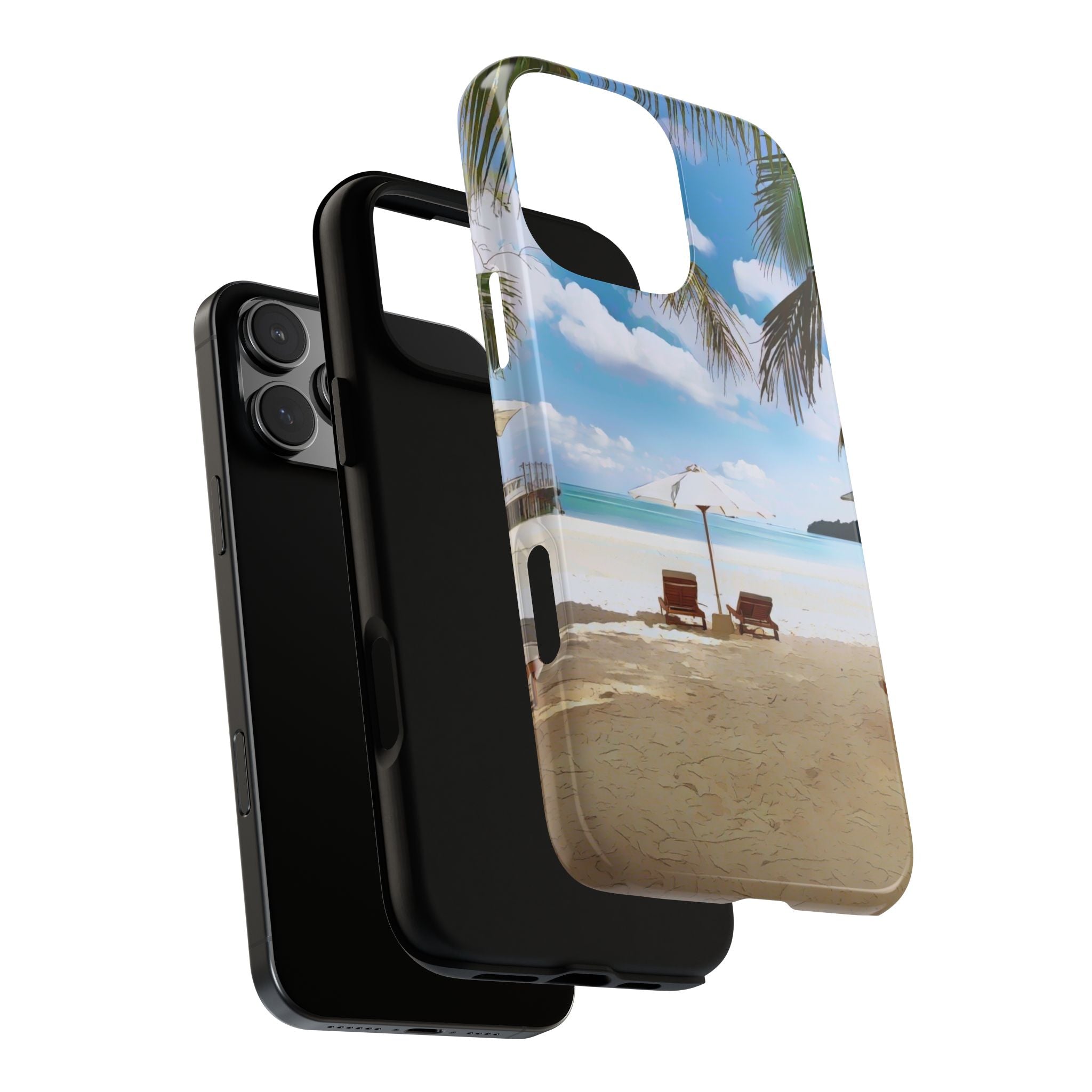 Beach Paradise Tropical Palm Beach Scene Tough Phone Case