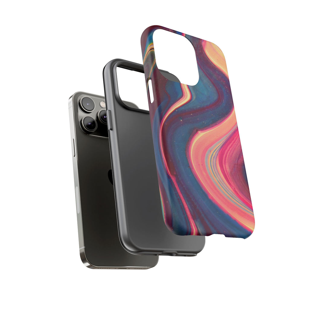 Colorful Wavy Marble Swirl Protective Phone Case