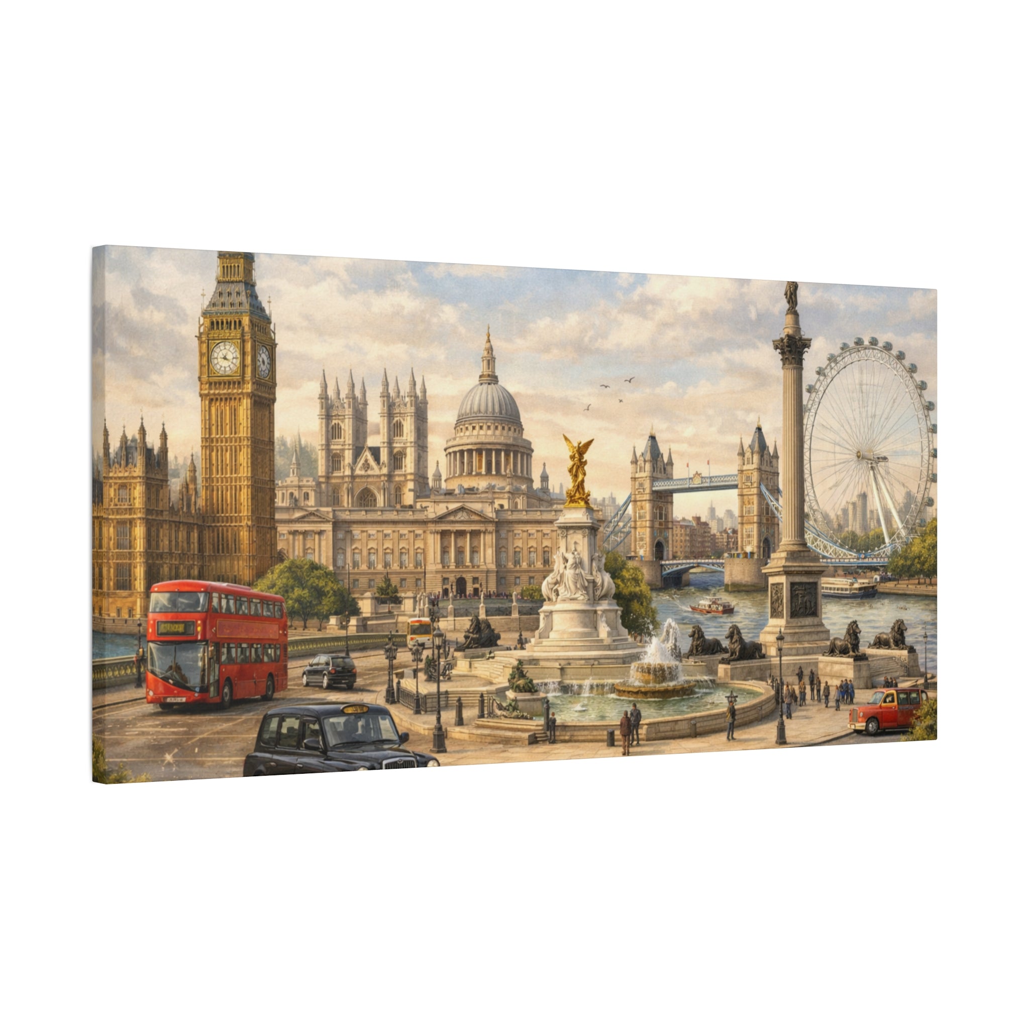 London Cityscape Matte Canvas Print Wall Art