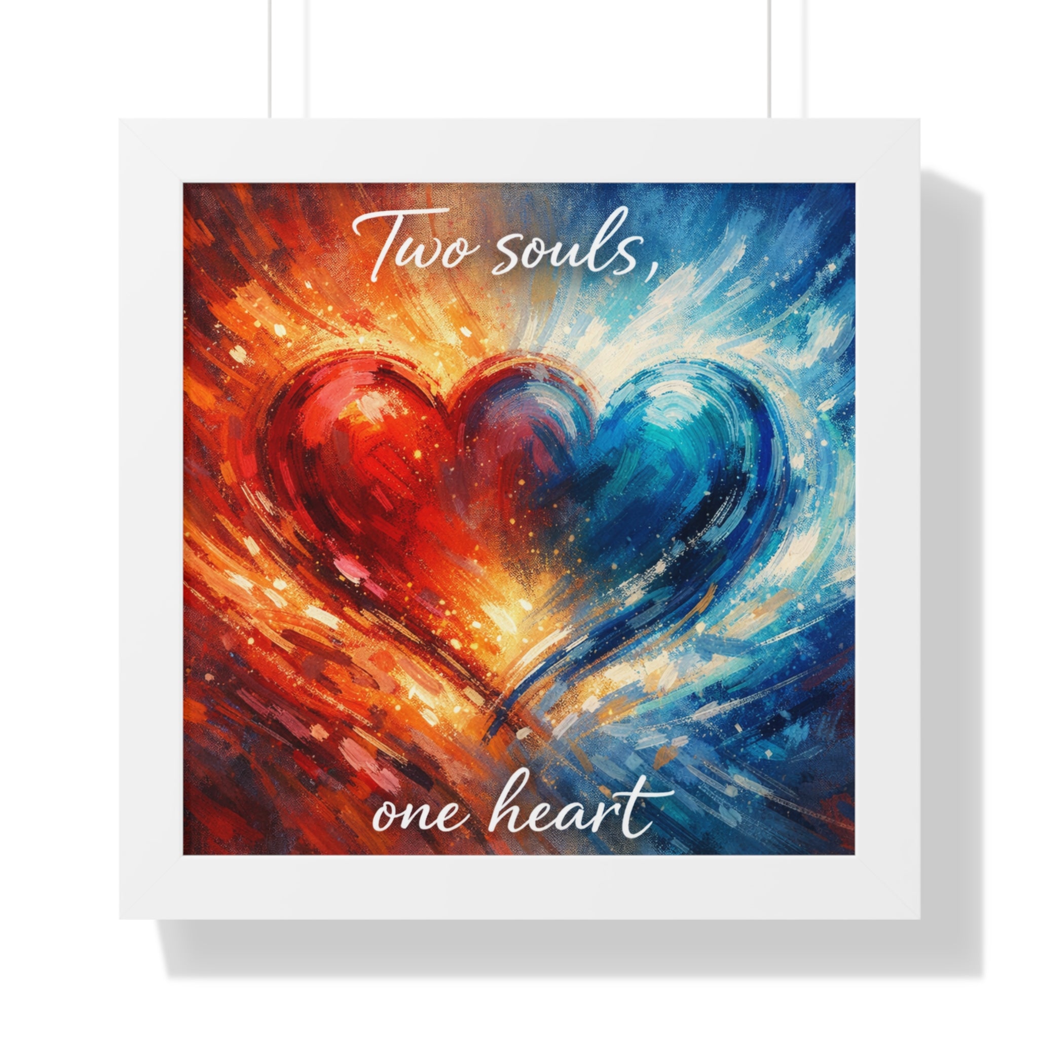 Two Souls One Heart Romantic Framed Poster
