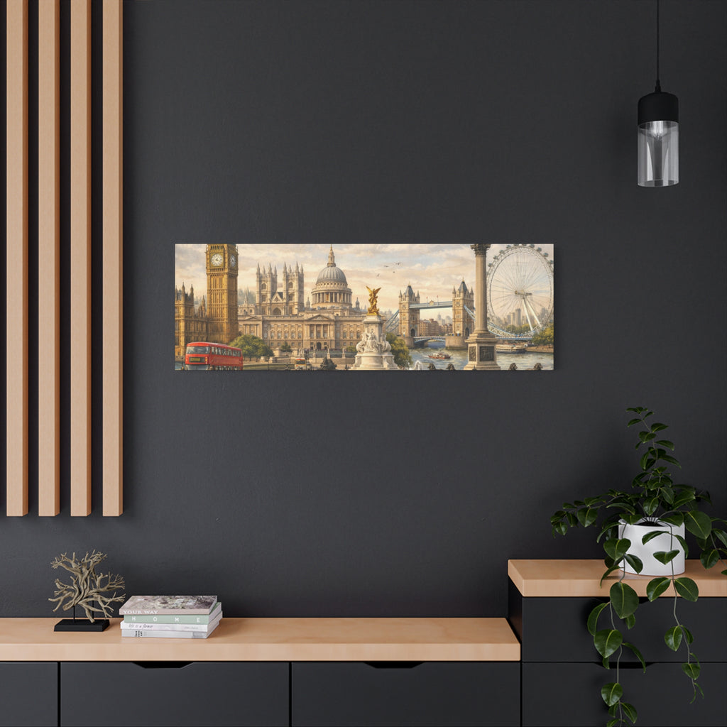 London Cityscape Matte Canvas Print Wall Art