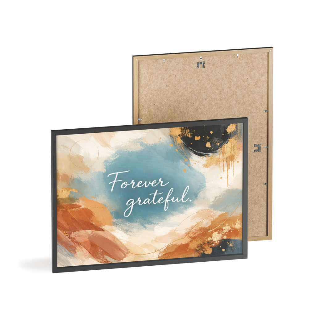 Forever Grateful Framed Poster Abstract Watercolor Wall Art