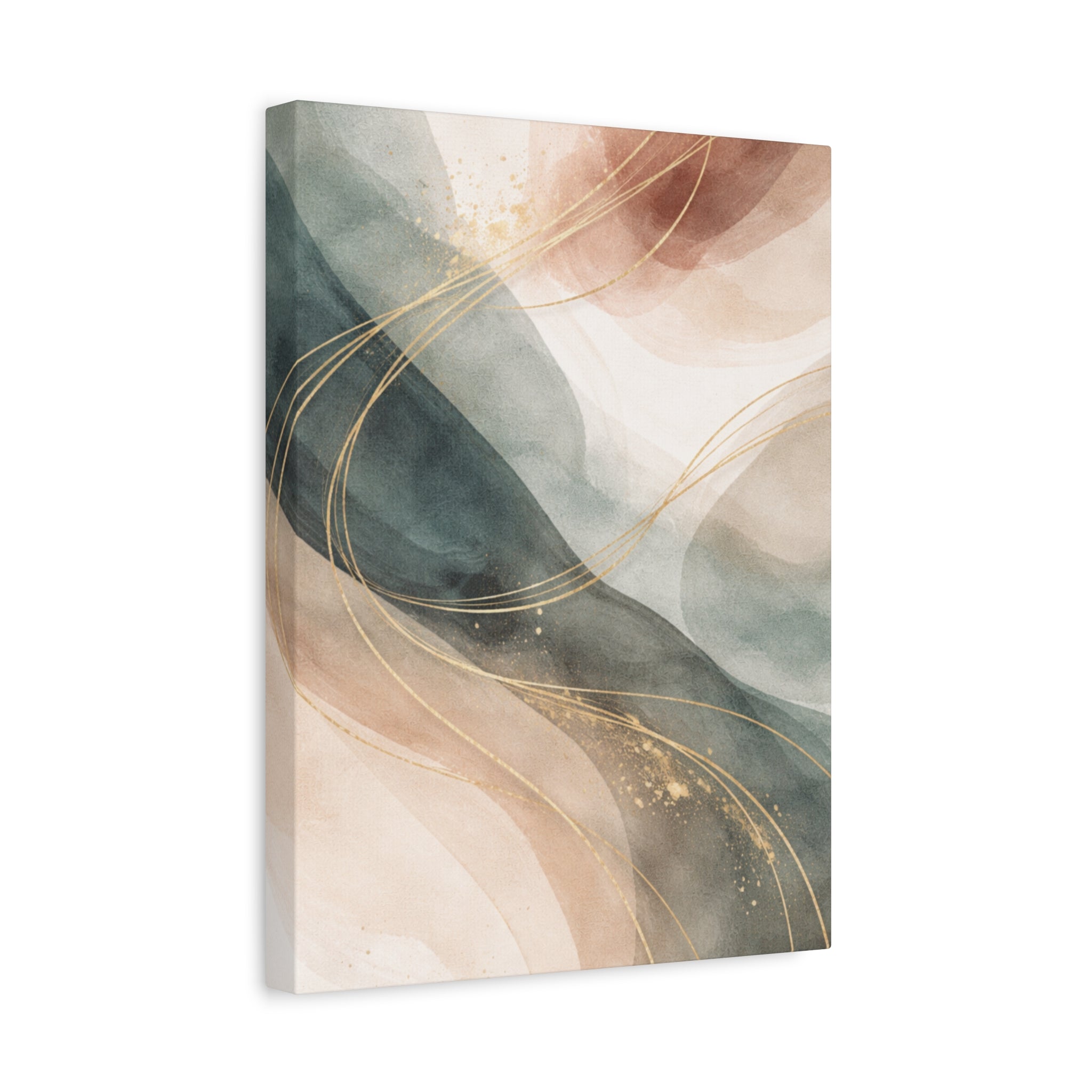Abstract Coastal Waves Matte Canvas — Stretched Wall Art