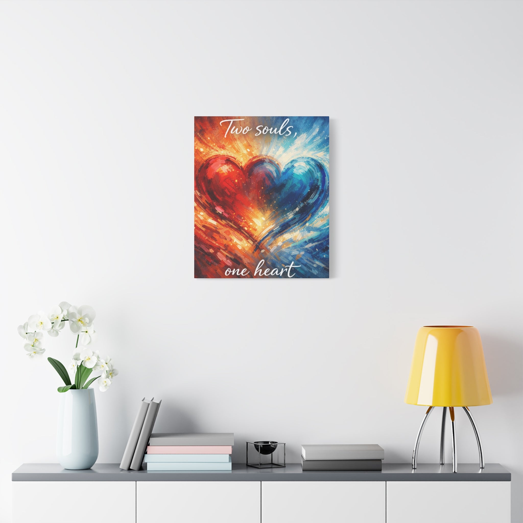 Two Souls One Heart Abstract Heart Canvas