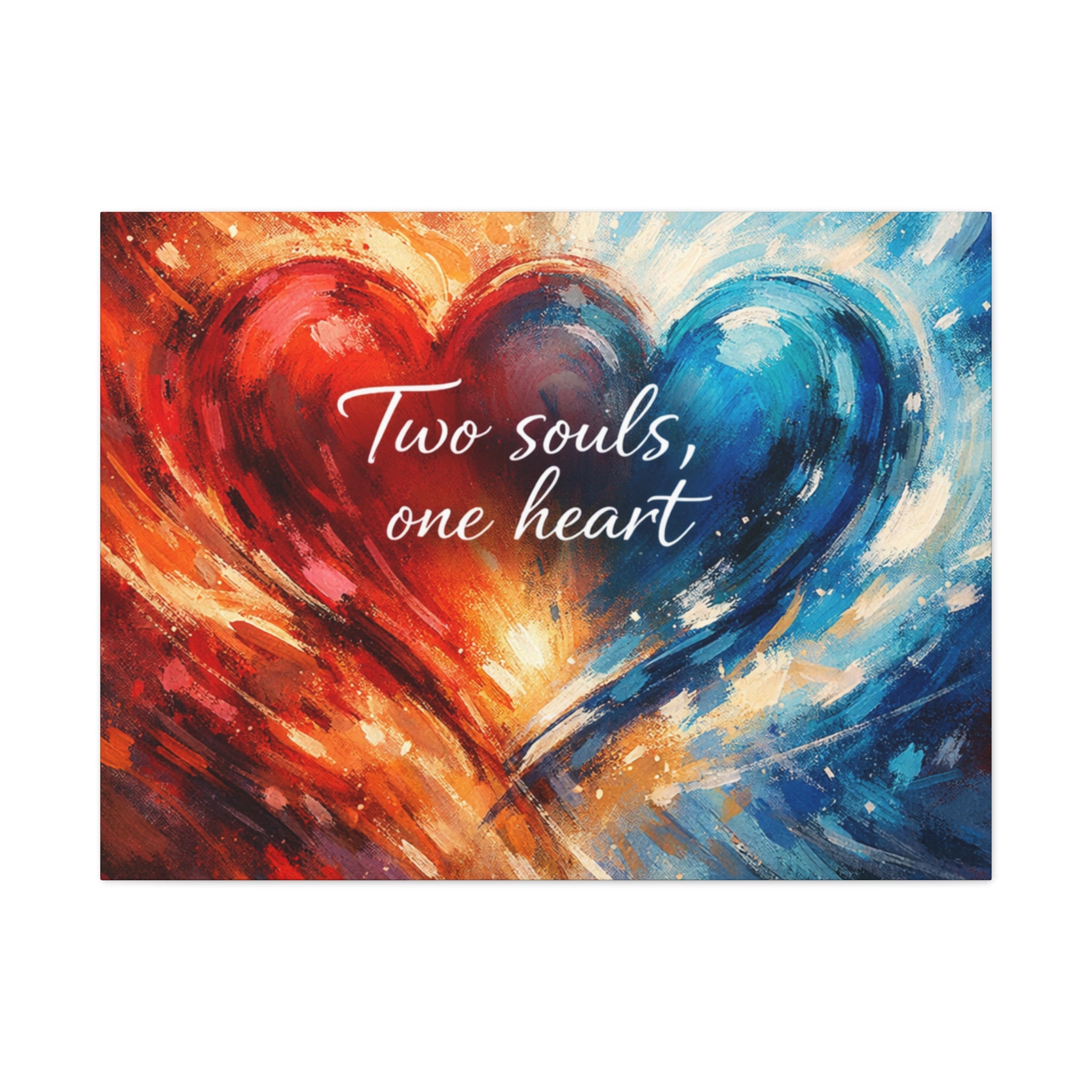 Two Souls One Heart Intertwined Heart Matte Canvas