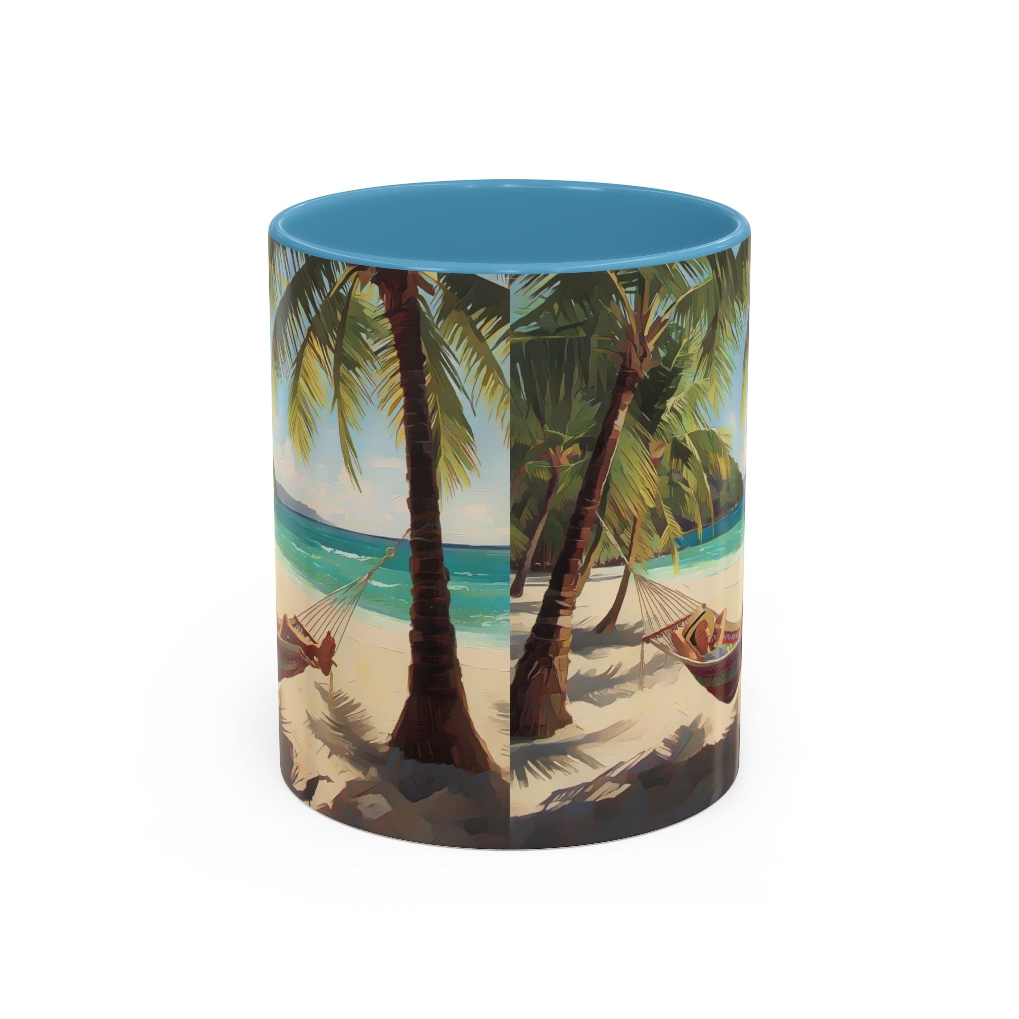 Tropical Beach Palm Trees & Hammock Coffee Mug