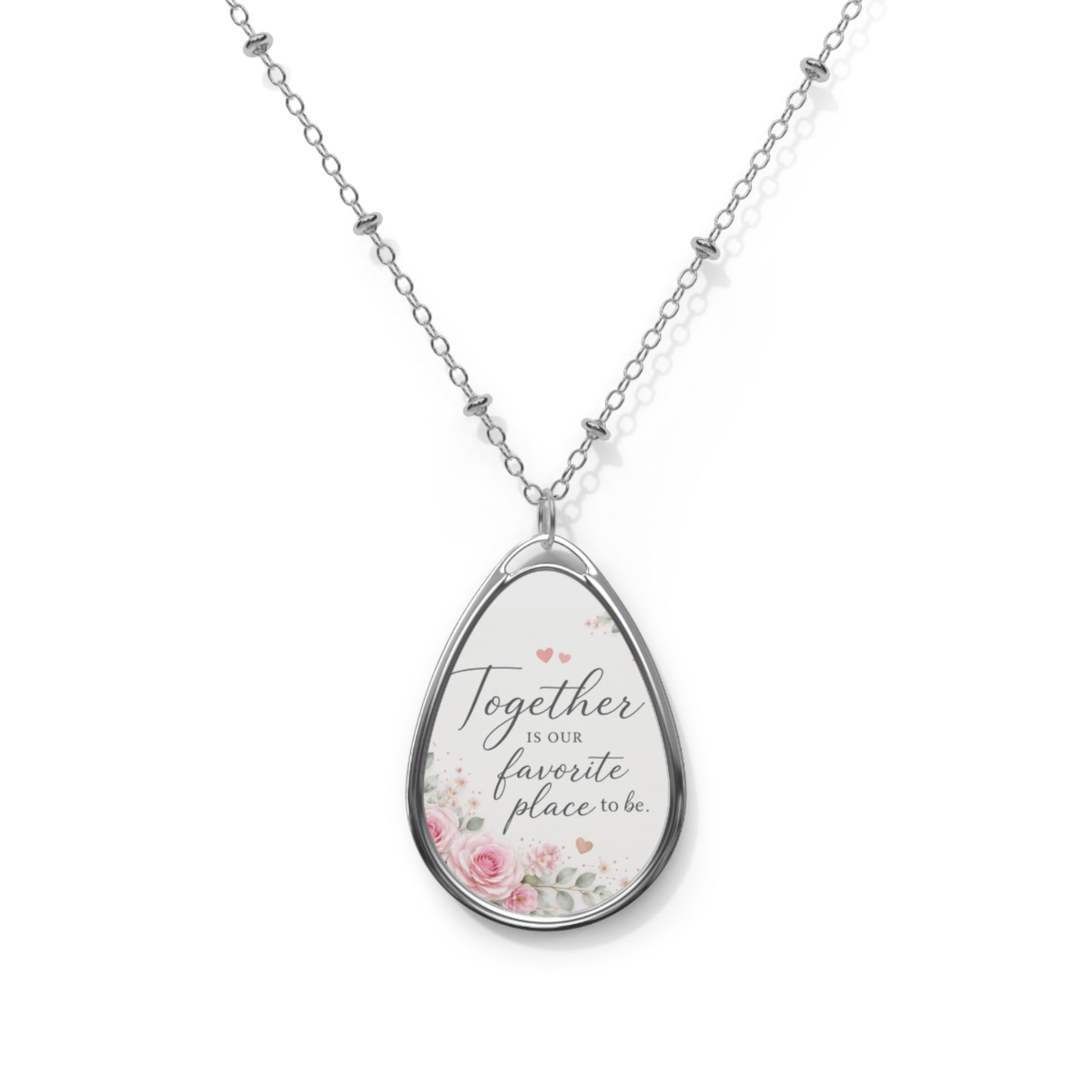 Together is Our Favorite Place to Be Oval Necklace