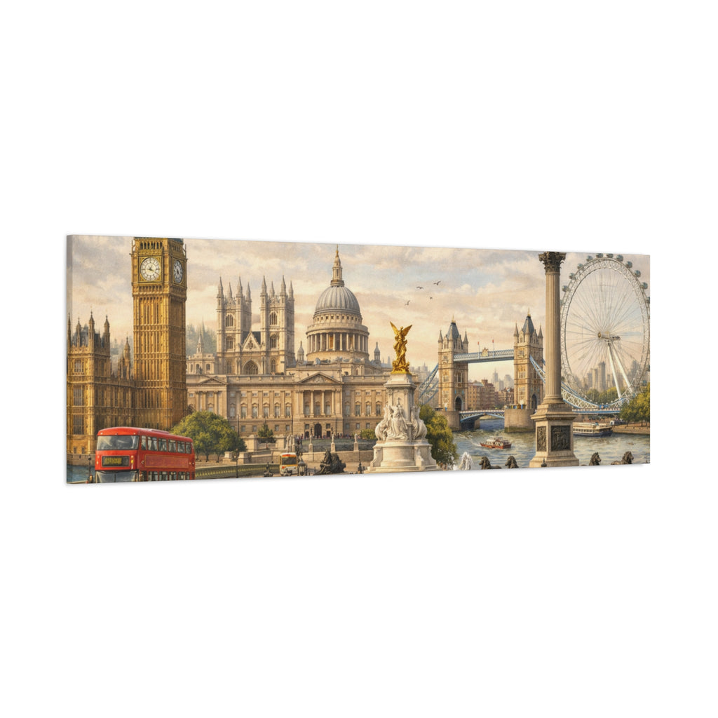 London Cityscape Matte Canvas Print Wall Art