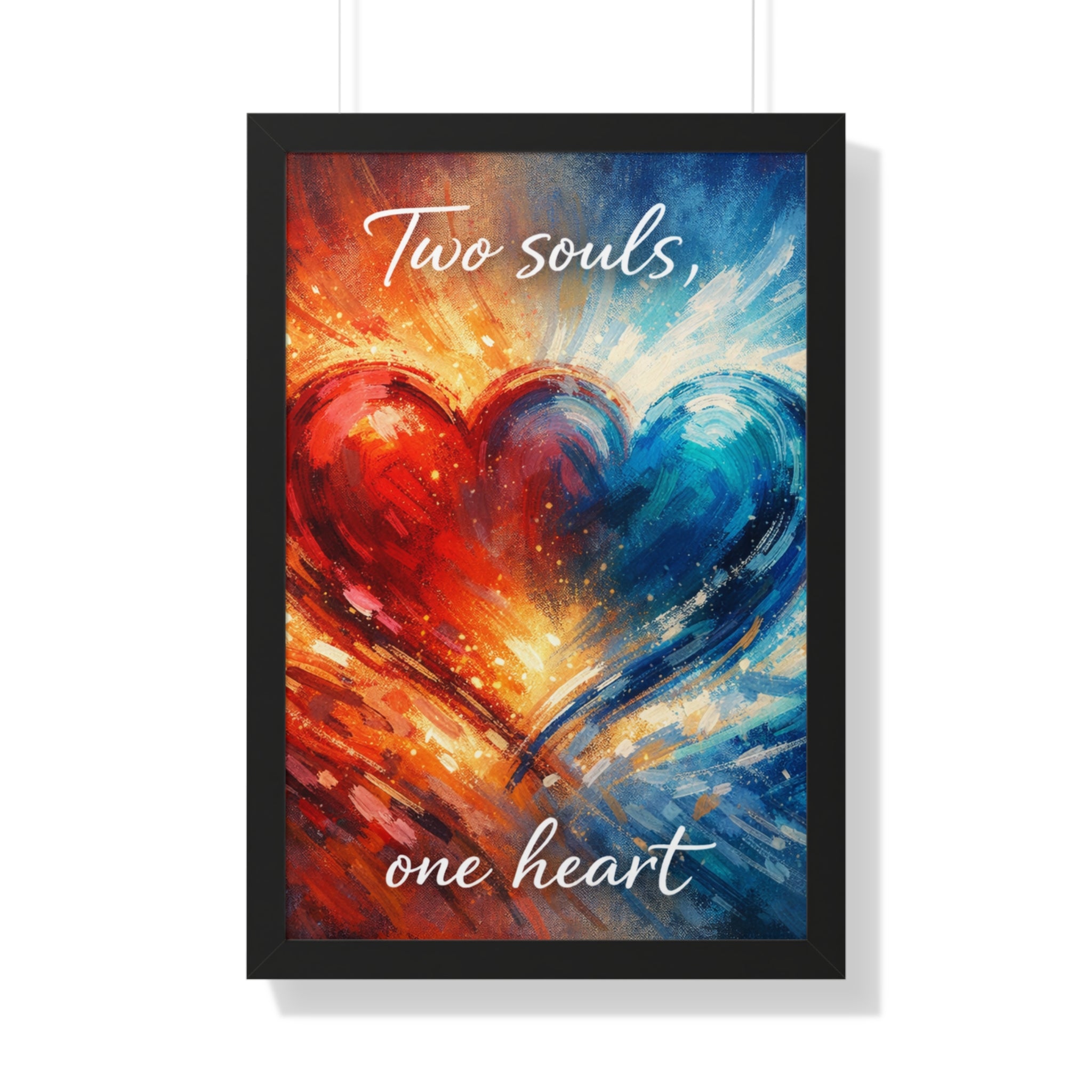 Two Souls One Heart Romantic Framed Poster