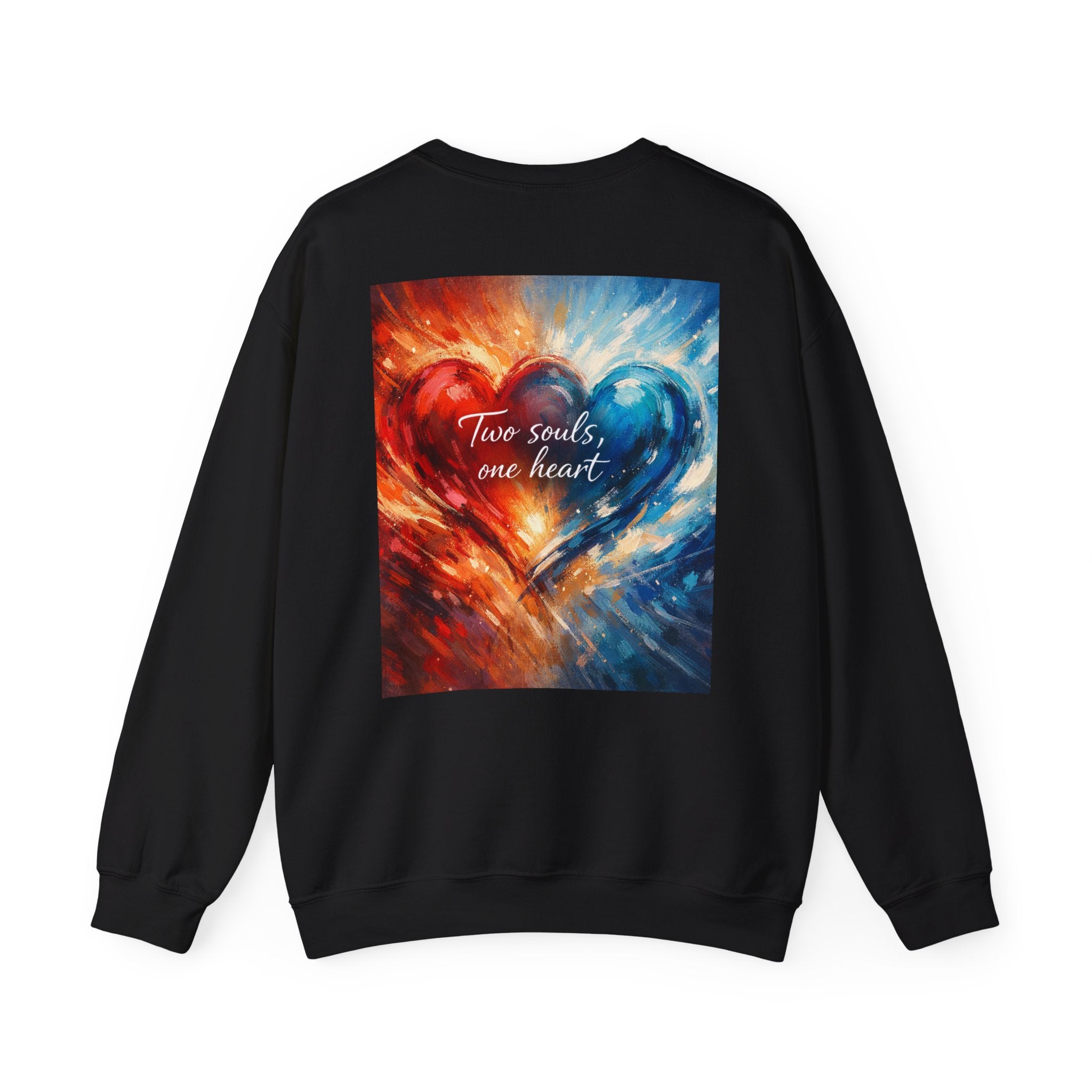 Two Souls One Heart Abstract Back Print Crewneck Sweatshirt