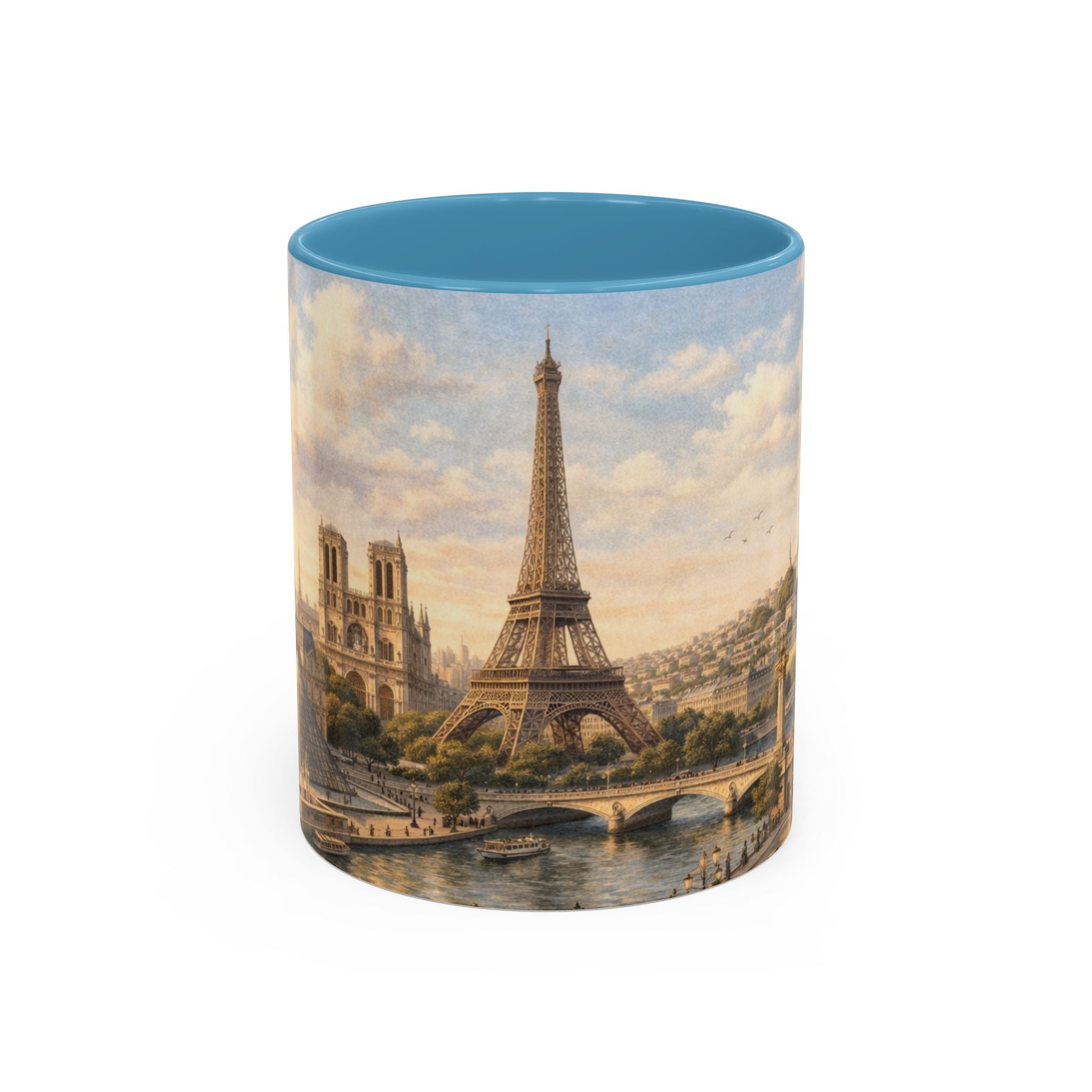 Paris Vintage Skyline Coffee Mug Eiffel Tower and Sacré‑Cœur