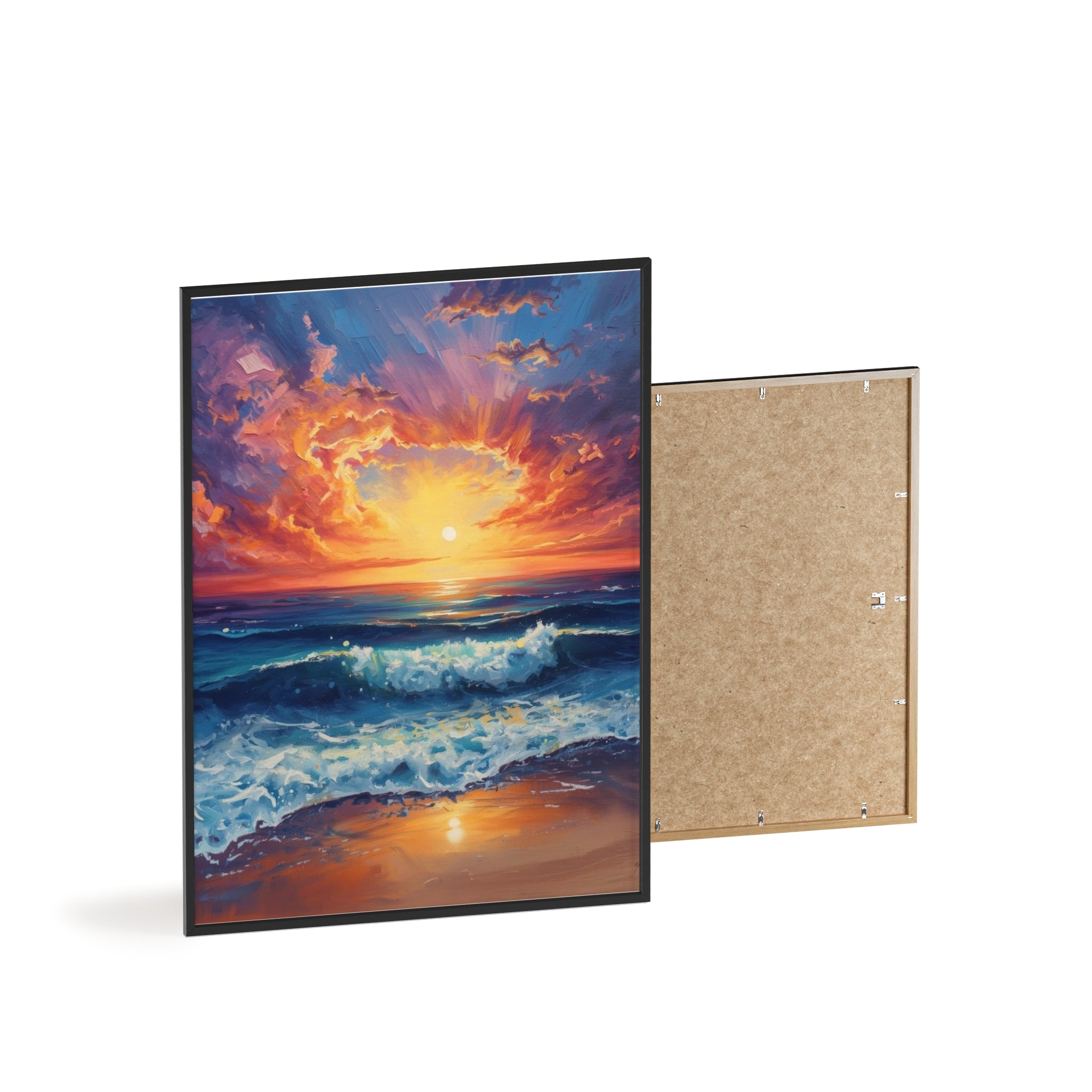 Sunset Ocean Vibrant Seascape Framed Poster