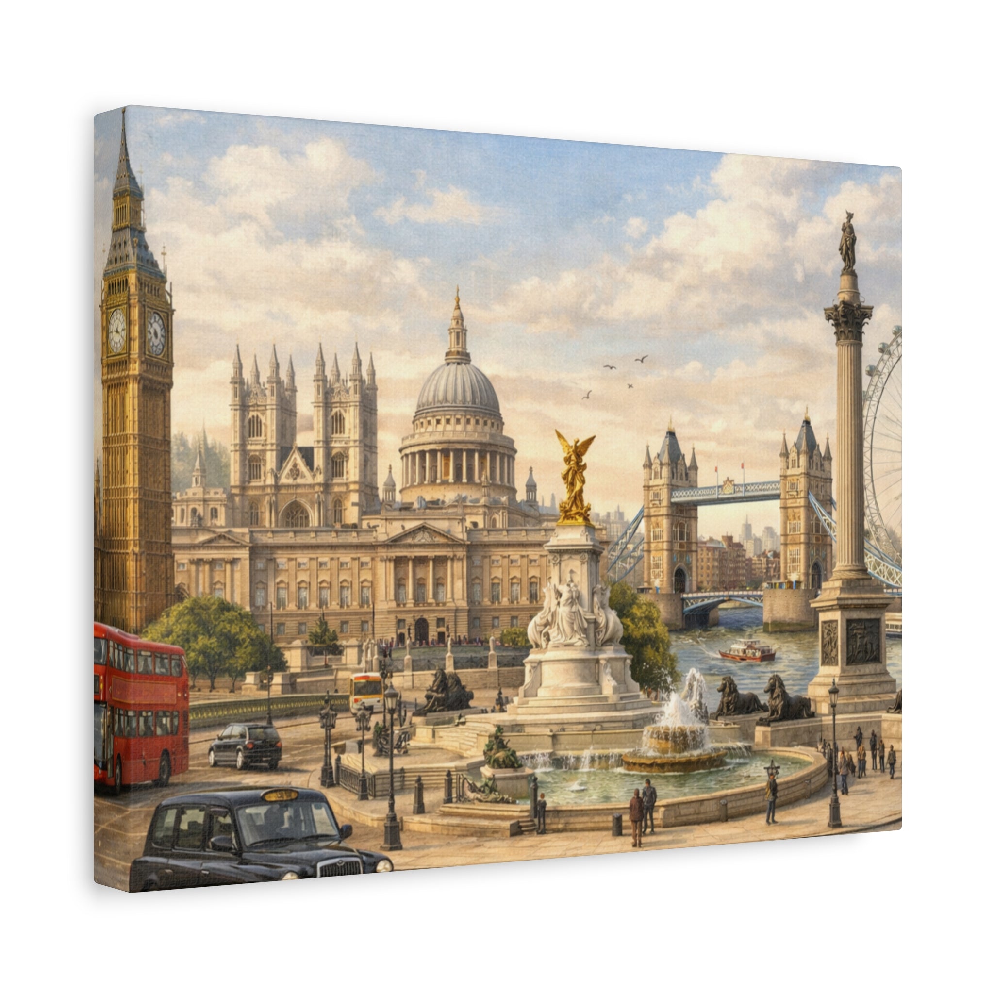 London Cityscape Matte Canvas Print Wall Art