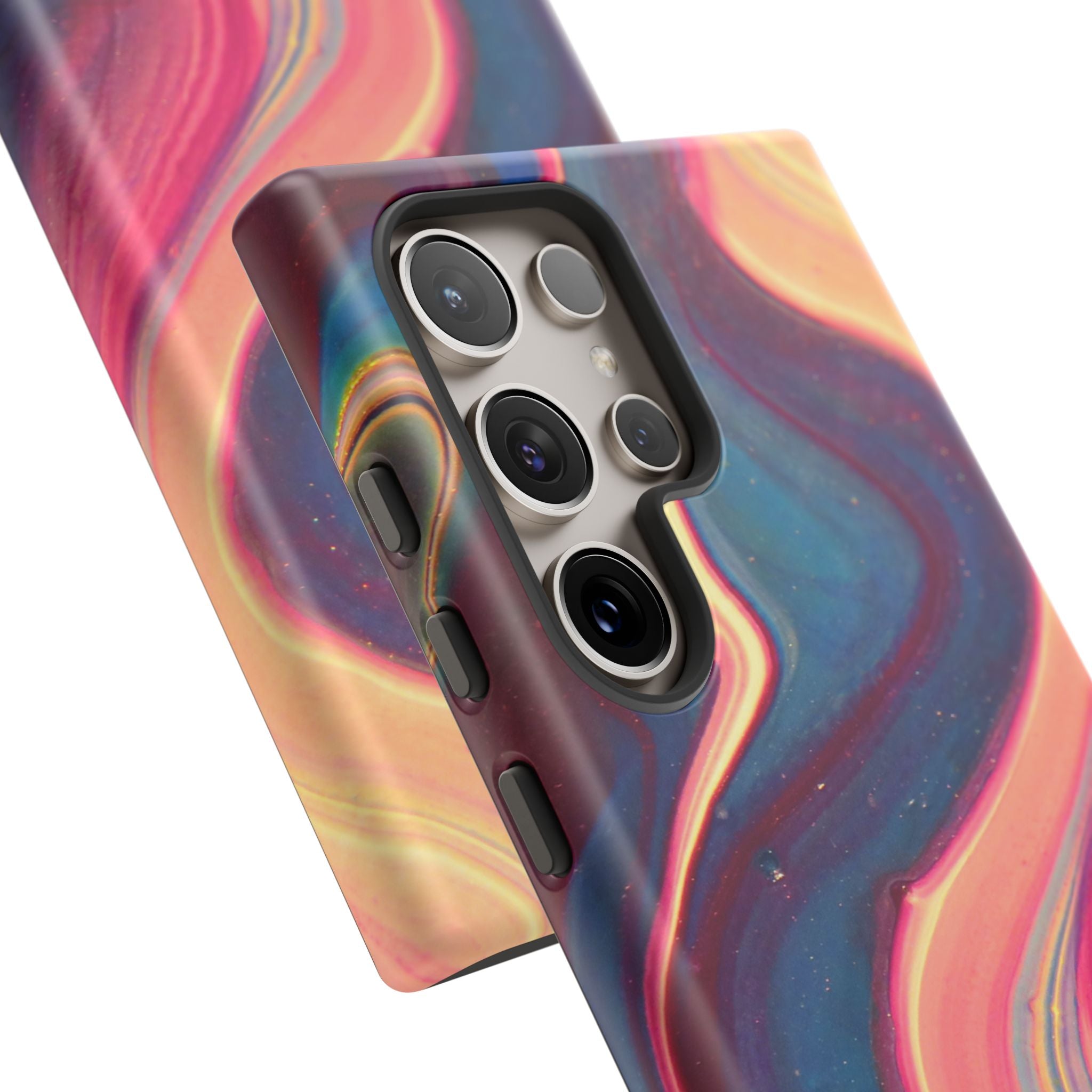 Colorful Wavy Marble Swirl Protective Phone Case