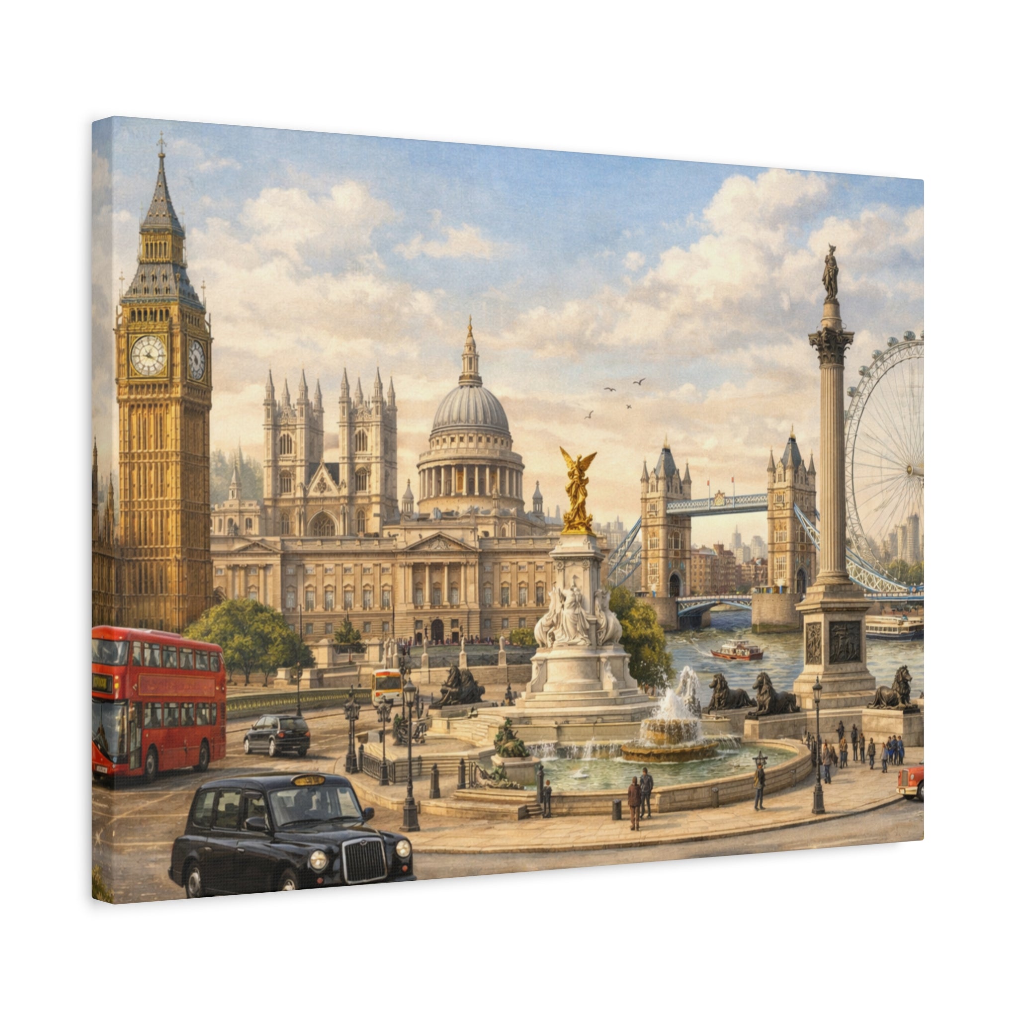 London Cityscape Matte Canvas Print Wall Art