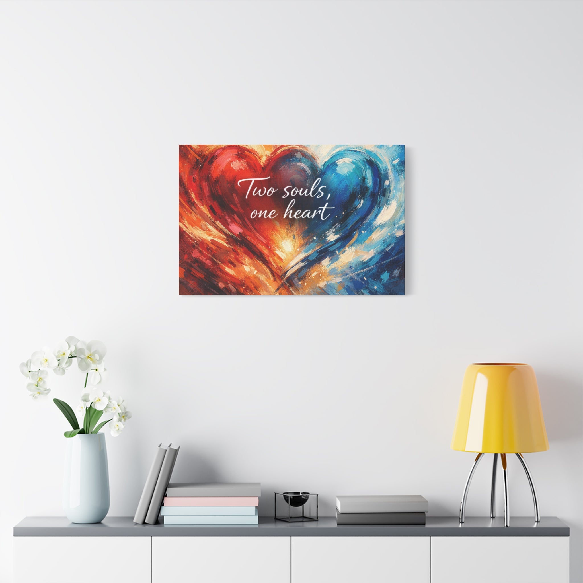 Two Souls One Heart Intertwined Heart Matte Canvas