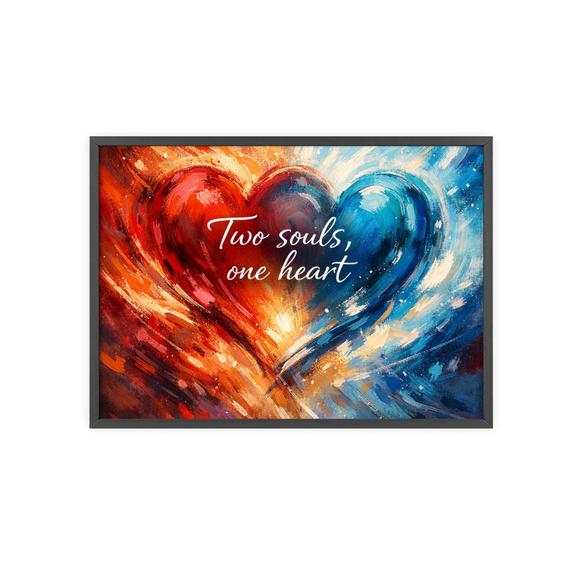 Two Souls One Heart Intertwined Heart Framed Painting