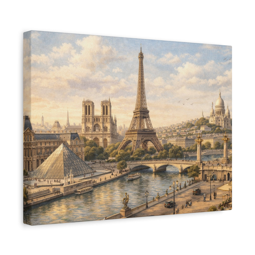 Paris Skyline Matte Canvas Wall Art
