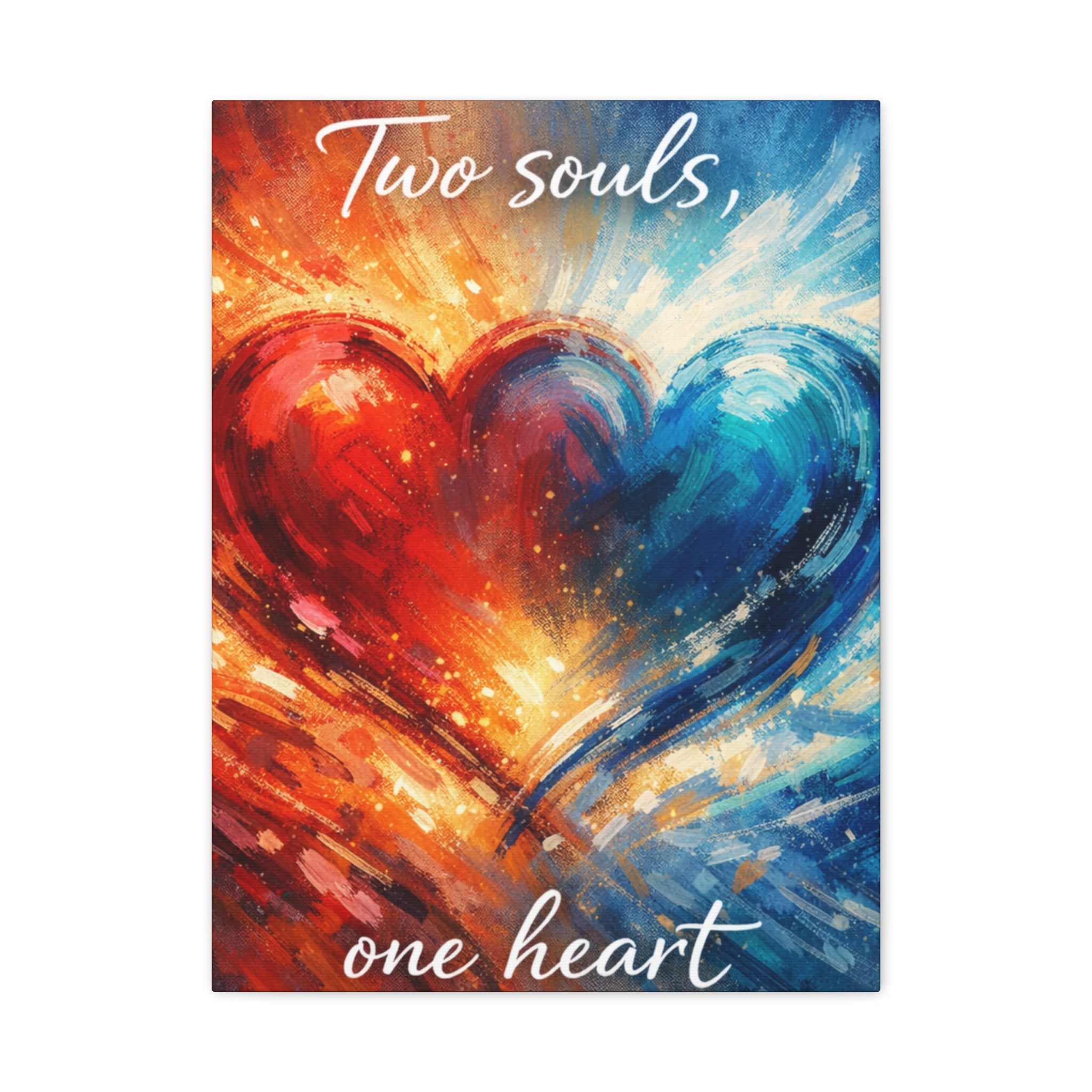 Two Souls One Heart Abstract Heart Canvas