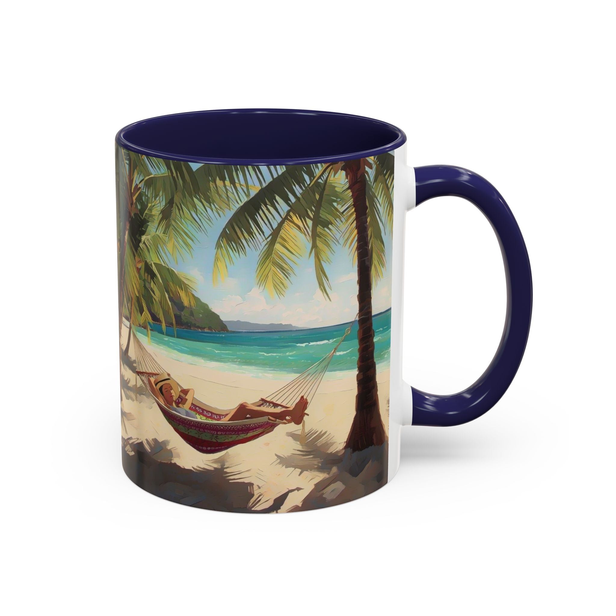 Tropical Beach Palm Trees & Hammock Coffee Mug